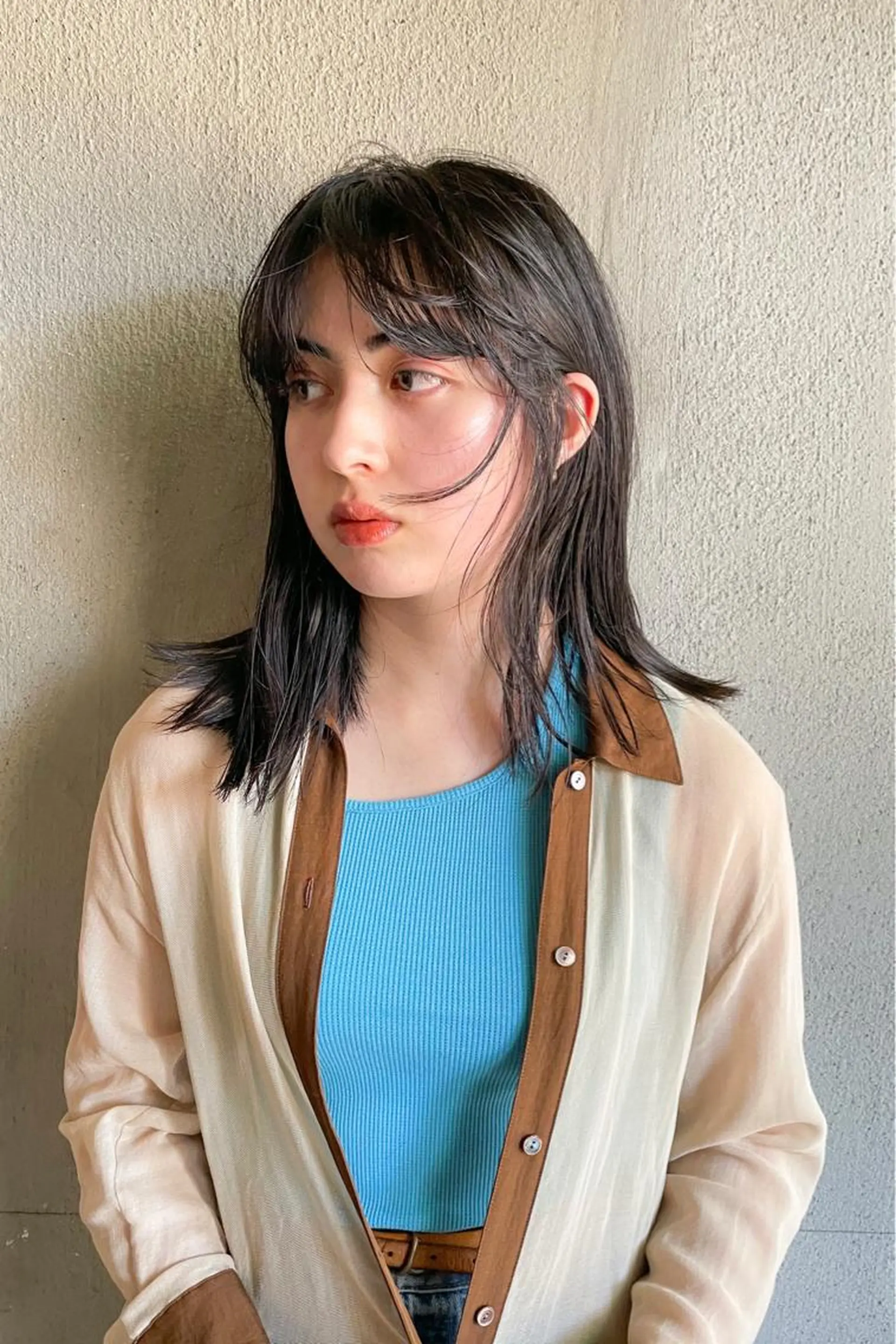 ミディアム カラー パーマ/レイヤー 岩山丈一郎のヘアスタイル