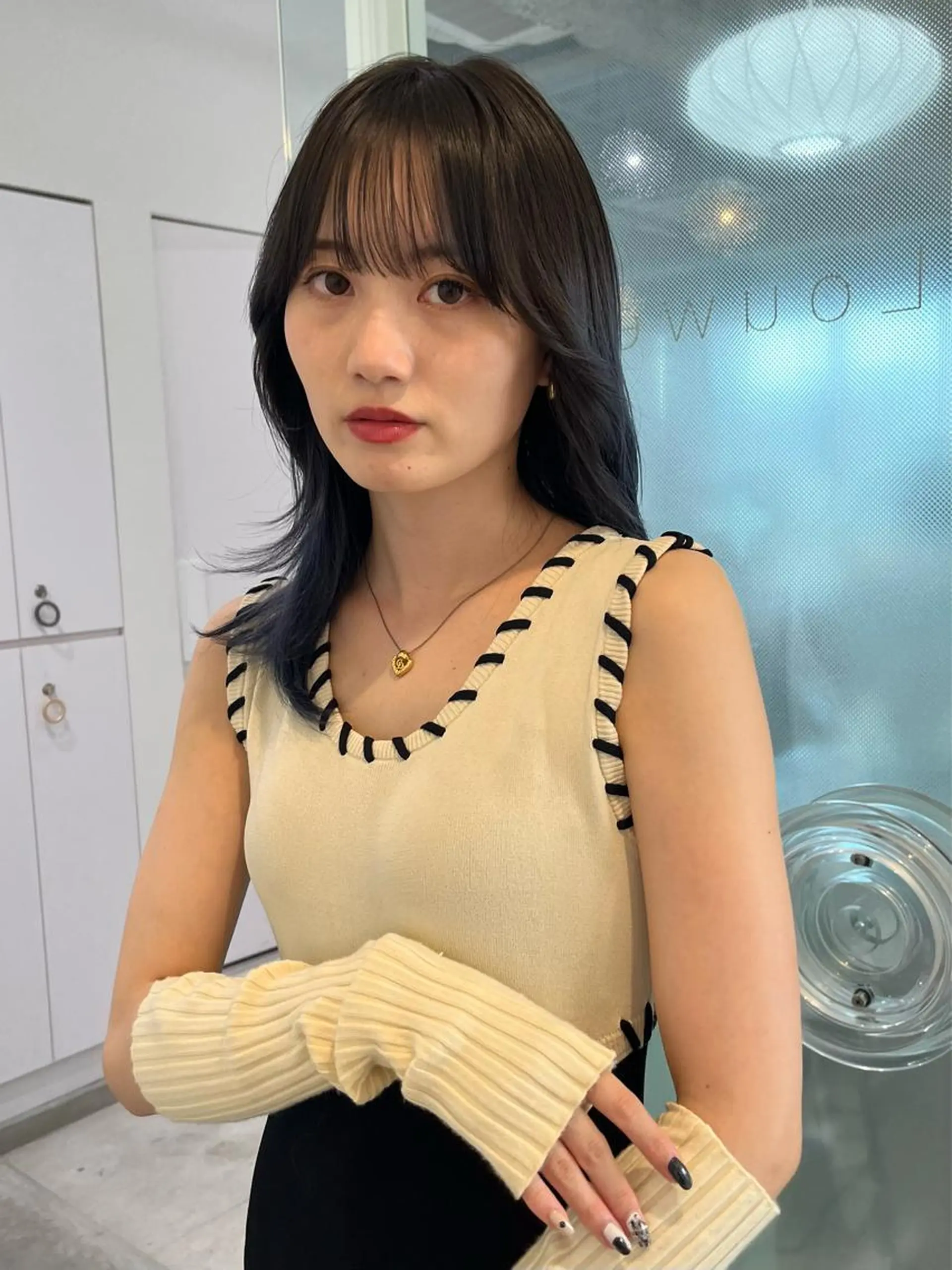 ミディアム くびれヘア 韓国ヘア/耳ツボジュ エリー♡ayumuのヘアスタイル