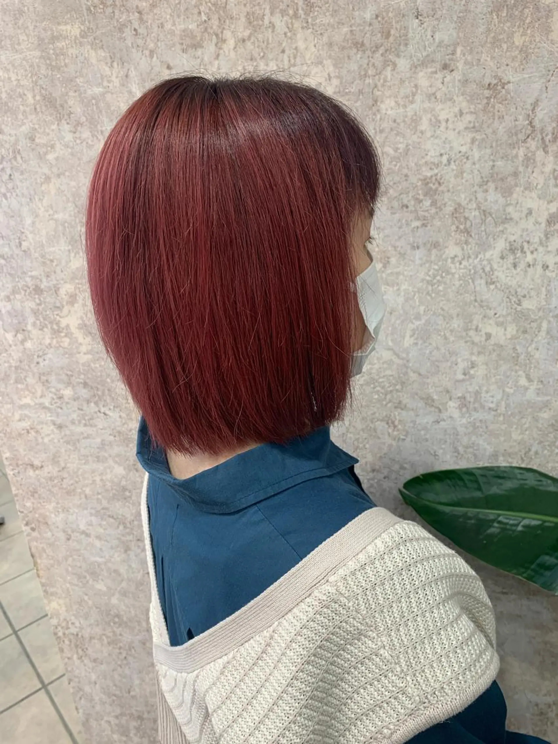 ミディアム カラー カシス オレンジ ボブ Ripps長居所属・メテオ ／ヘアカラー 西川菜実のヘアスタイル