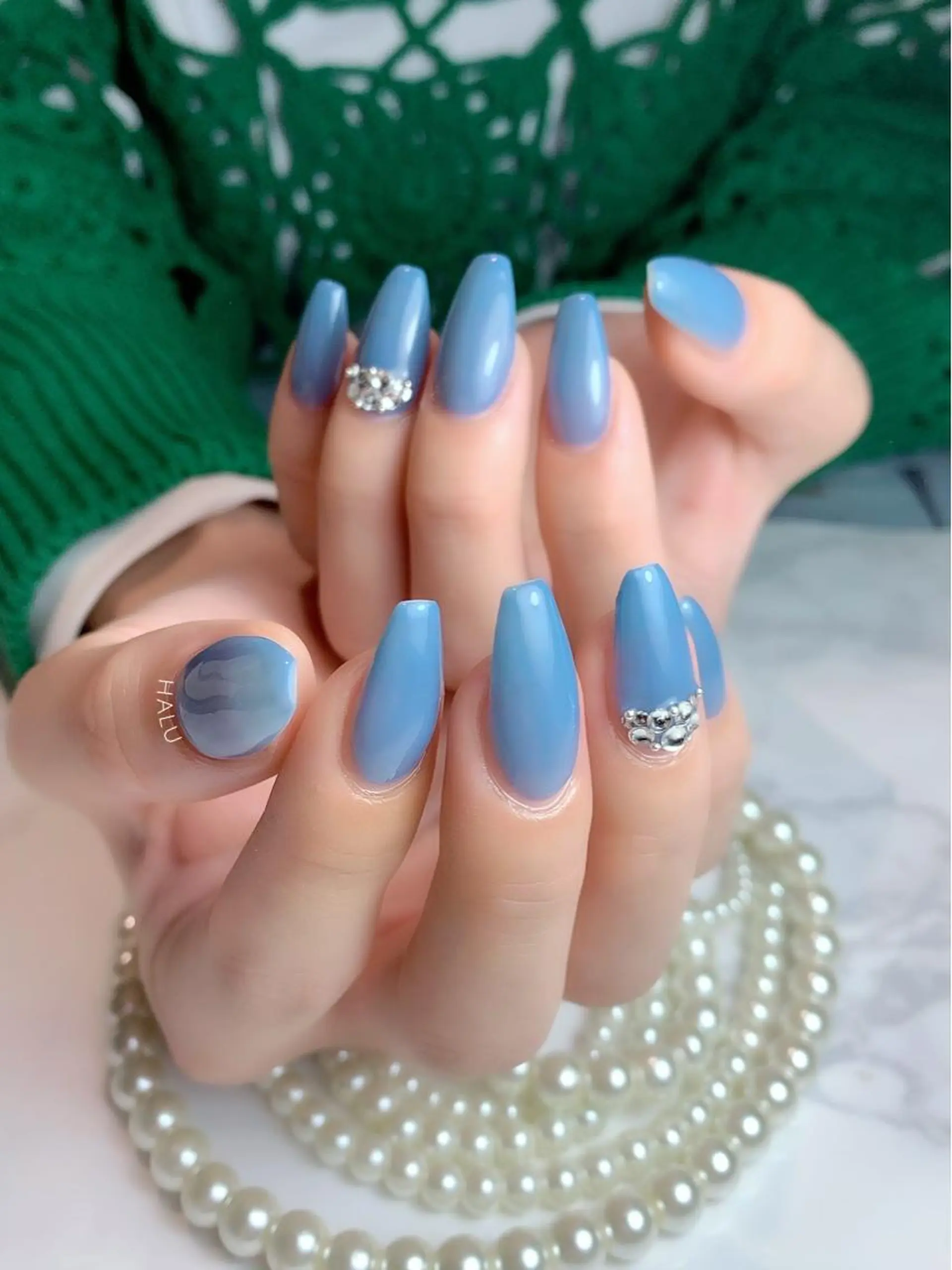 ネイル ブルー HALU ハルのネイルデザイン