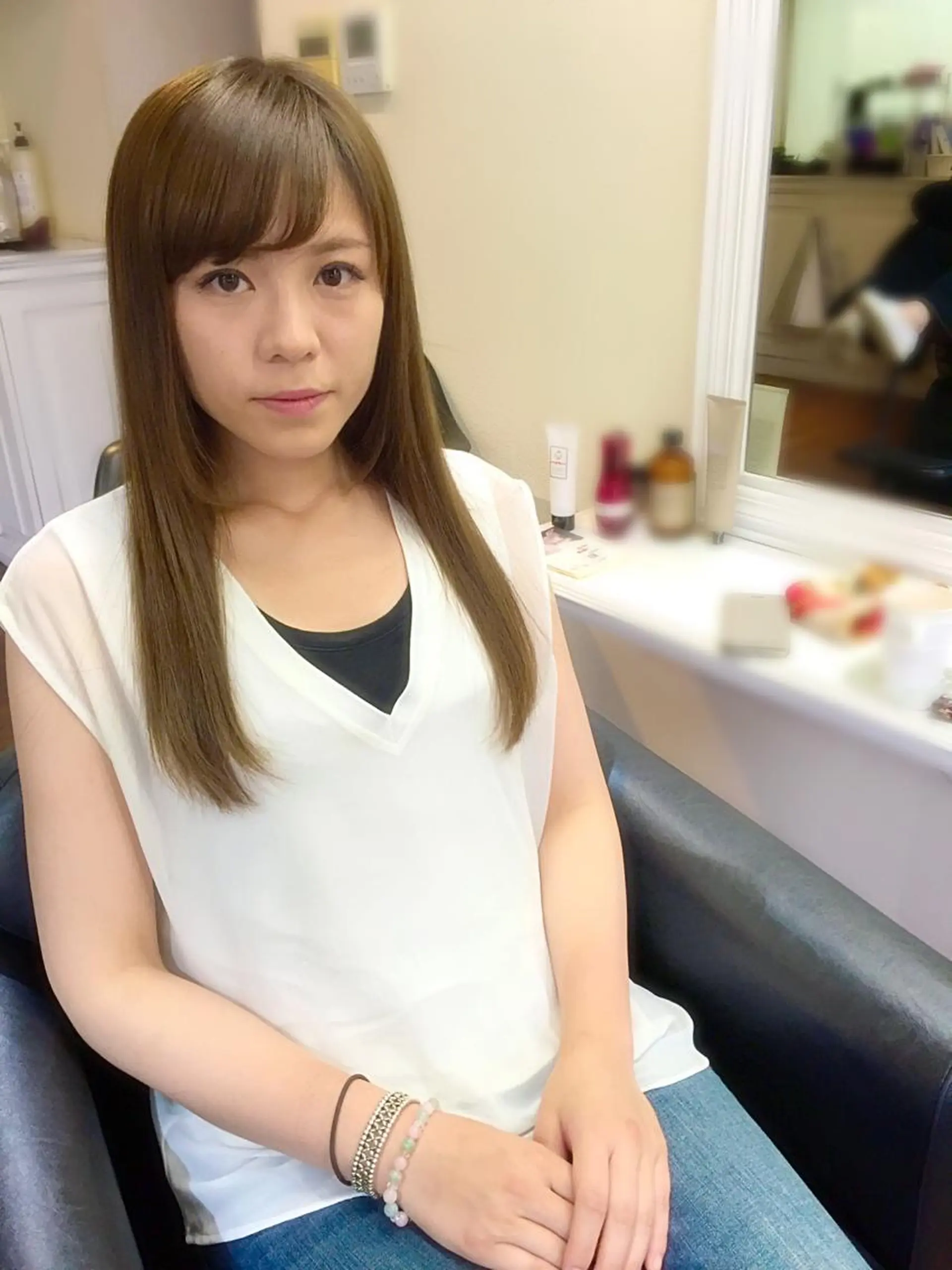 ミディアム セミロング ロング カラー パーマ ヘアアレンジ グレージュ 成松 勇治のヘアスタイル