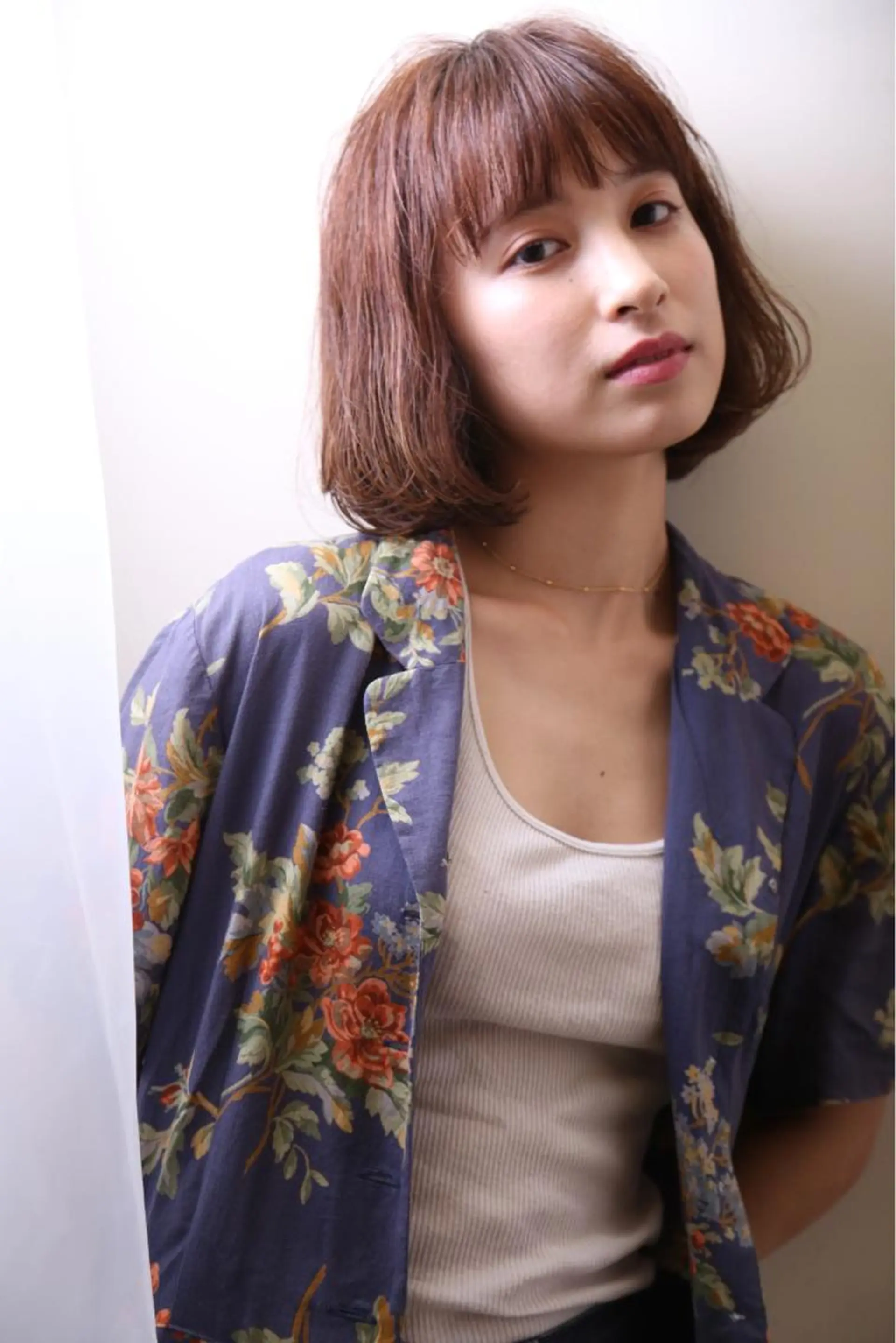 ミディアム カラー パーマ さかい なつみのヘアスタイル