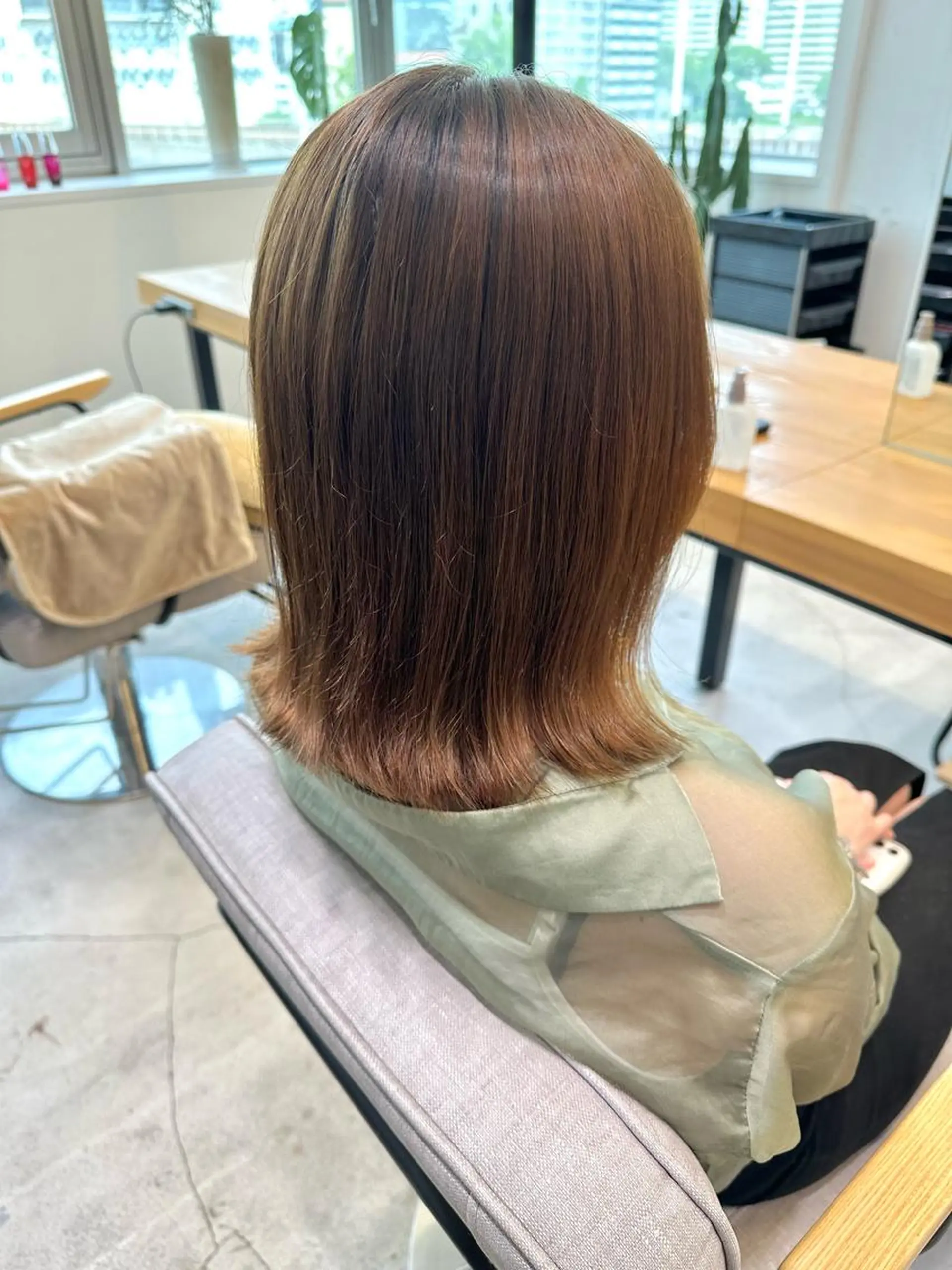 ミディアム カット ヘアカラー トリートメント 上野湧太 髪質改善/艶カラーのヘアスタイル