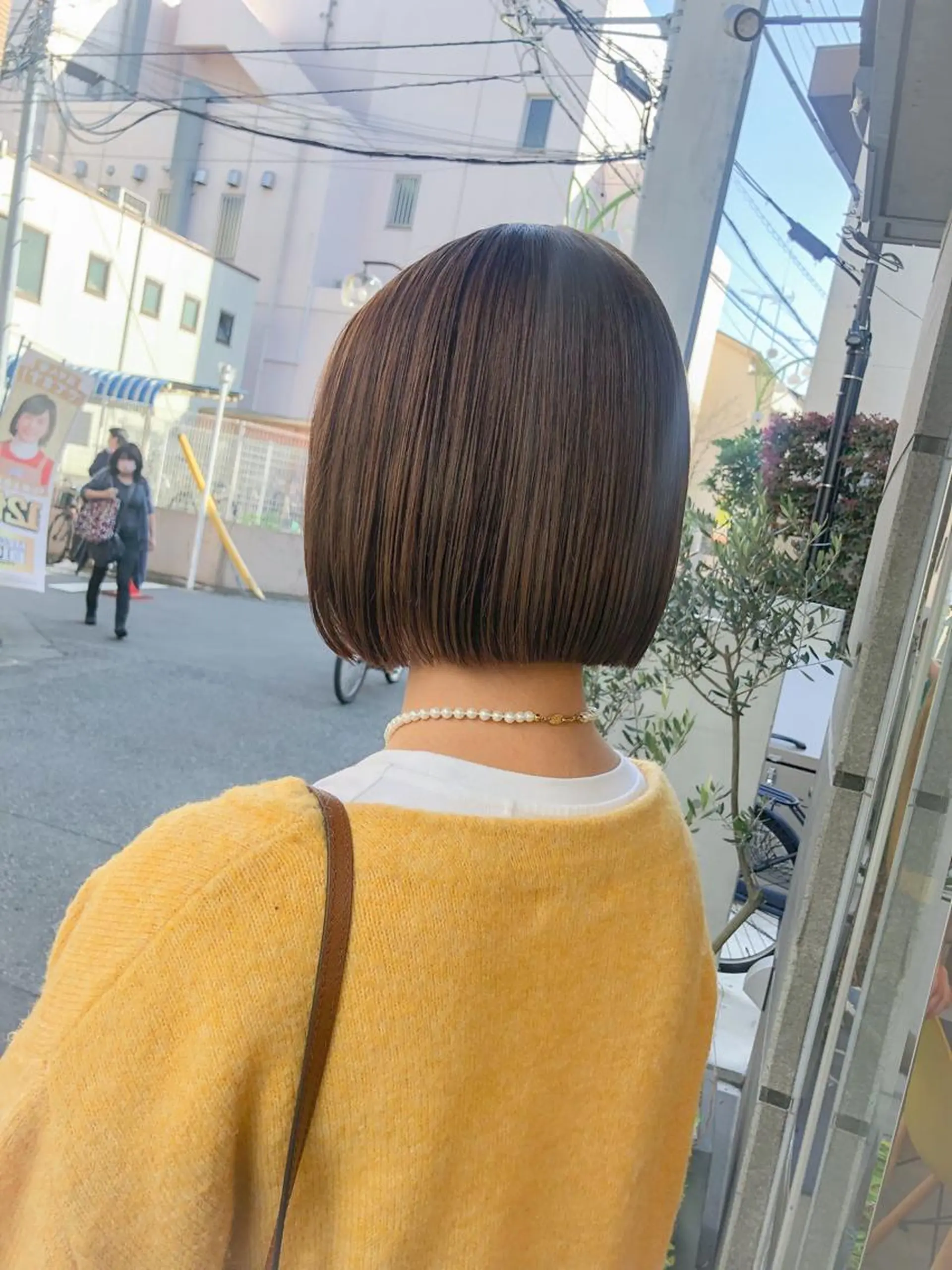 ショート カラー ヘアアレンジ ベージュカラー ブリーチ ボブ rii-🩰 トレンド韓国ヘアのヘアスタイル