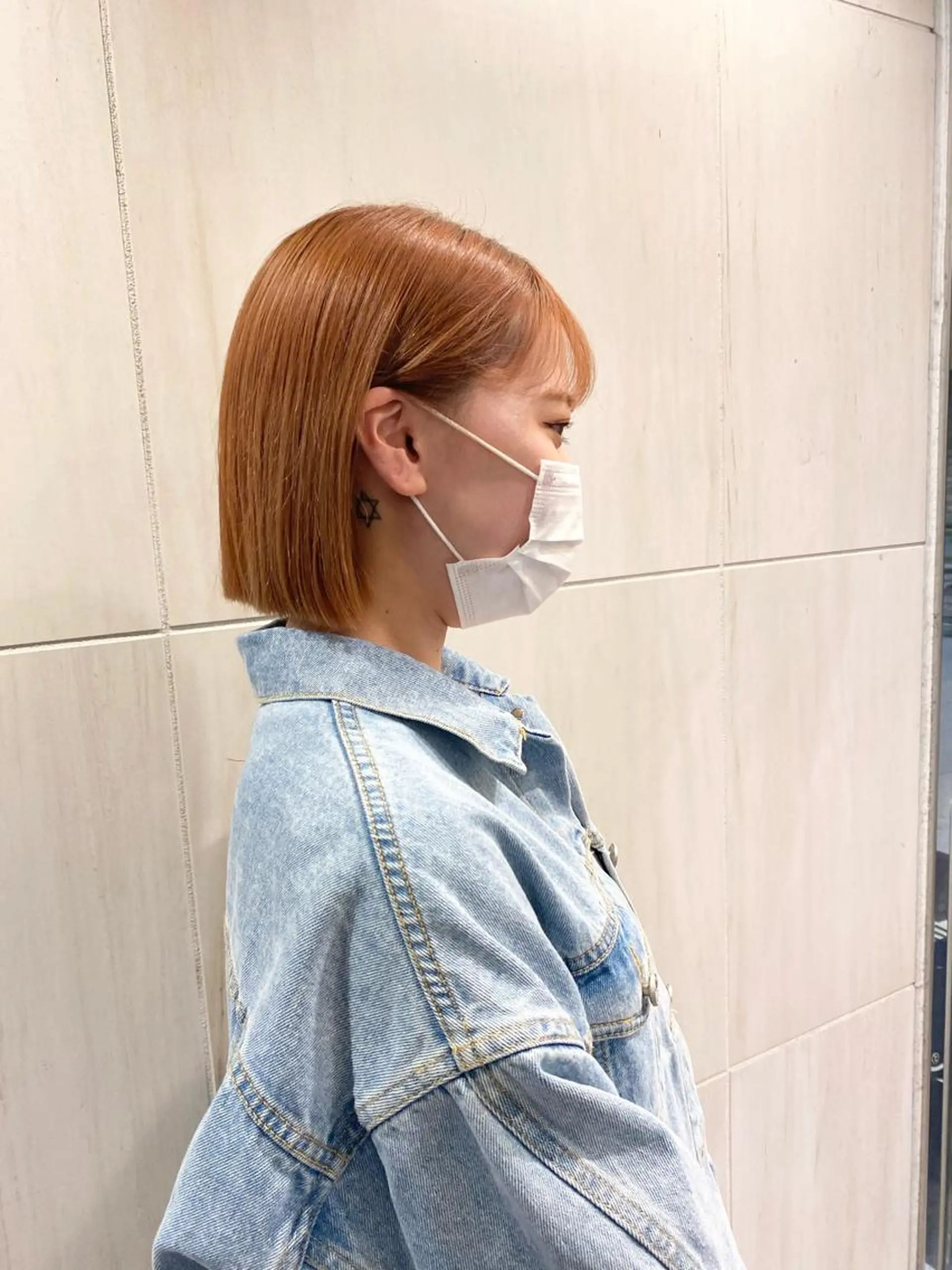 ミディアム 髪と音処　マトぺ所属・デザインカラー/ボブ ブリーチカラー/ユリのヘアスタイル