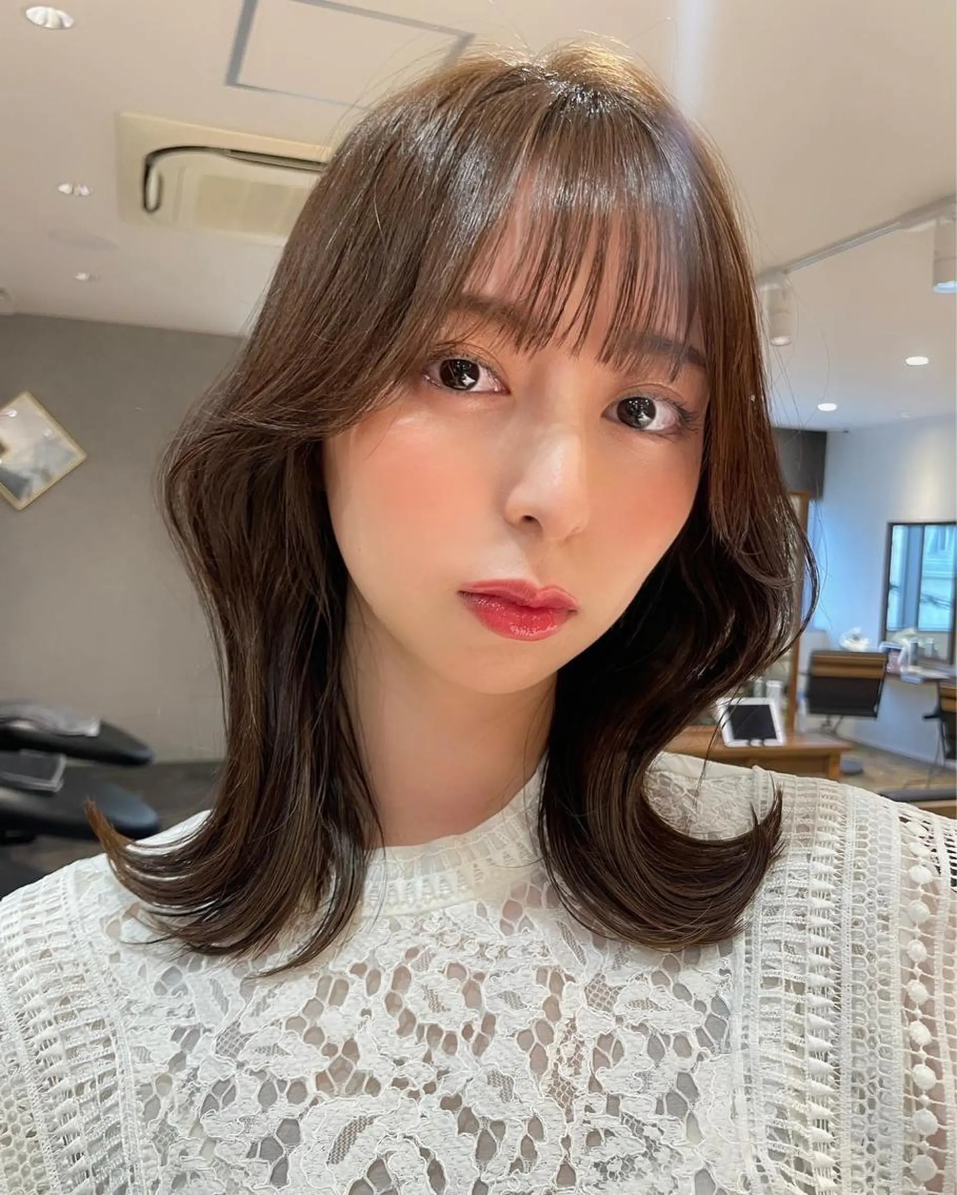 ミディアム カラー ハイトーンヘア れおん🌙のヘアスタイル