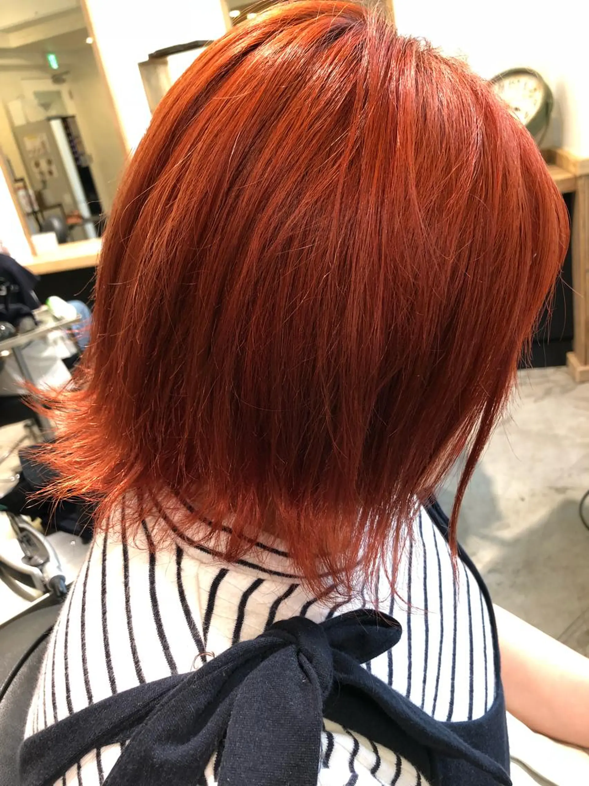 ミディアム カラー オレンジ 舘野 太嘉宏のヘアスタイル