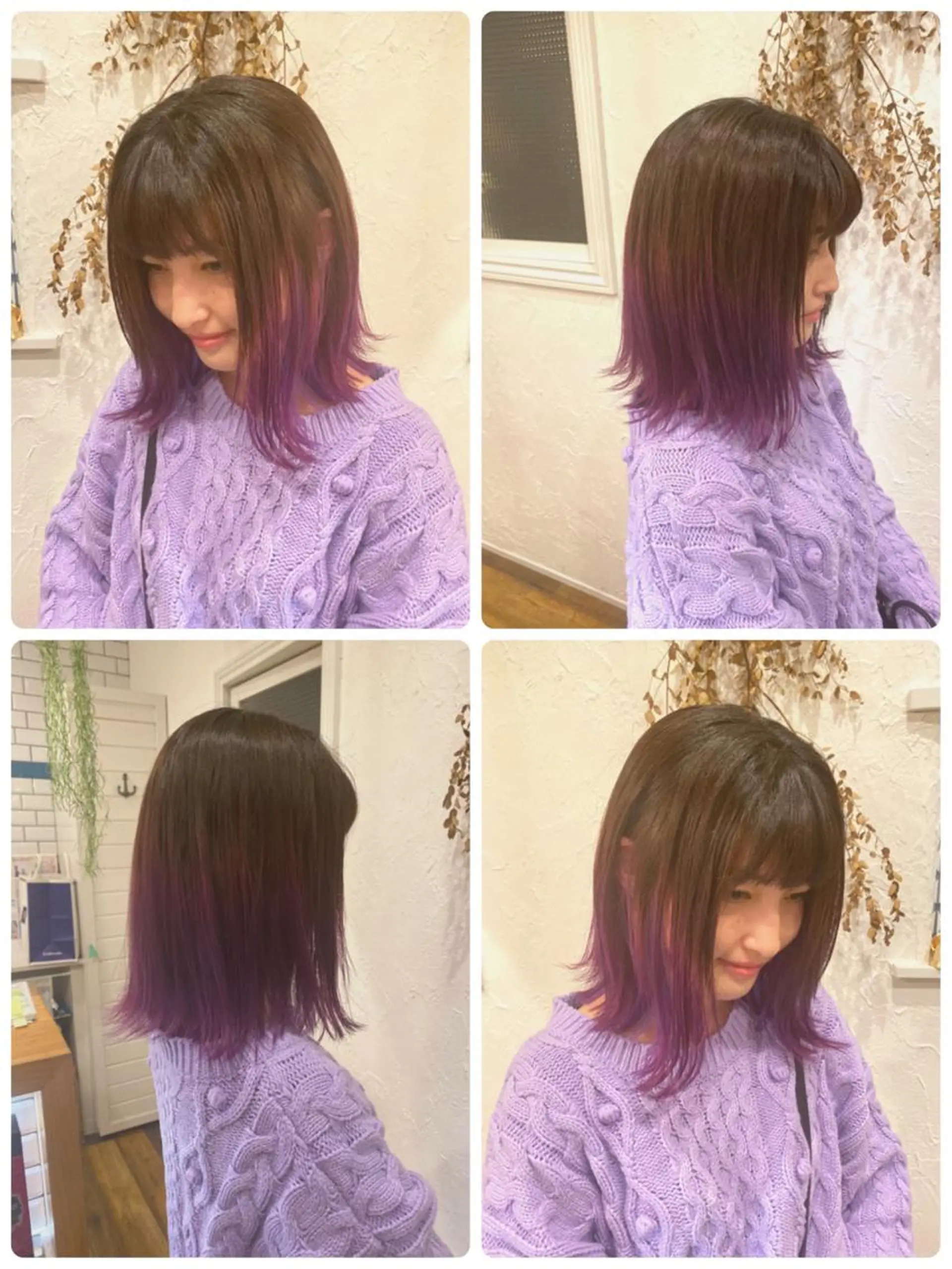 ミディアム カラー パーマ ヘアアレンジ メンズ キッズ ネイル マツエク・マツパ アッシュ 透明感カラー グラデーションカラー ラベンダーカラー ラベンダーアッシュ 美容室 ソンリエのヘアスタイル