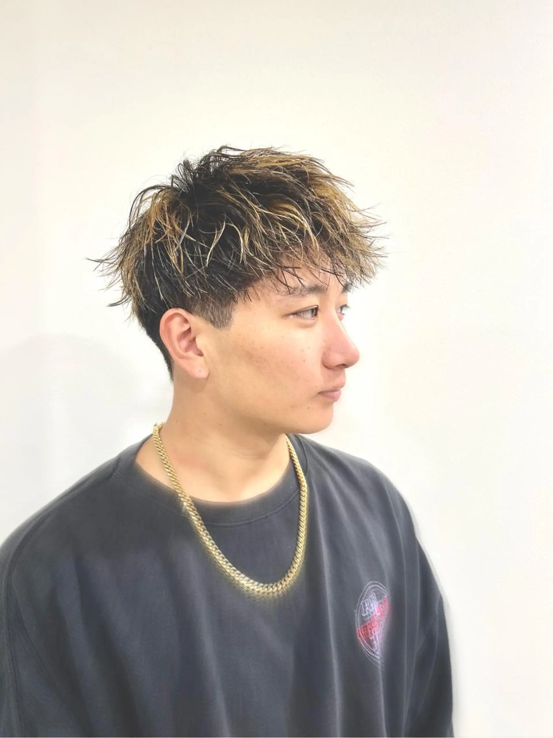 メンズ メンズメッシュ マッシュ 心斎橋バレイヤージュ 小林勝貴のヘアスタイル