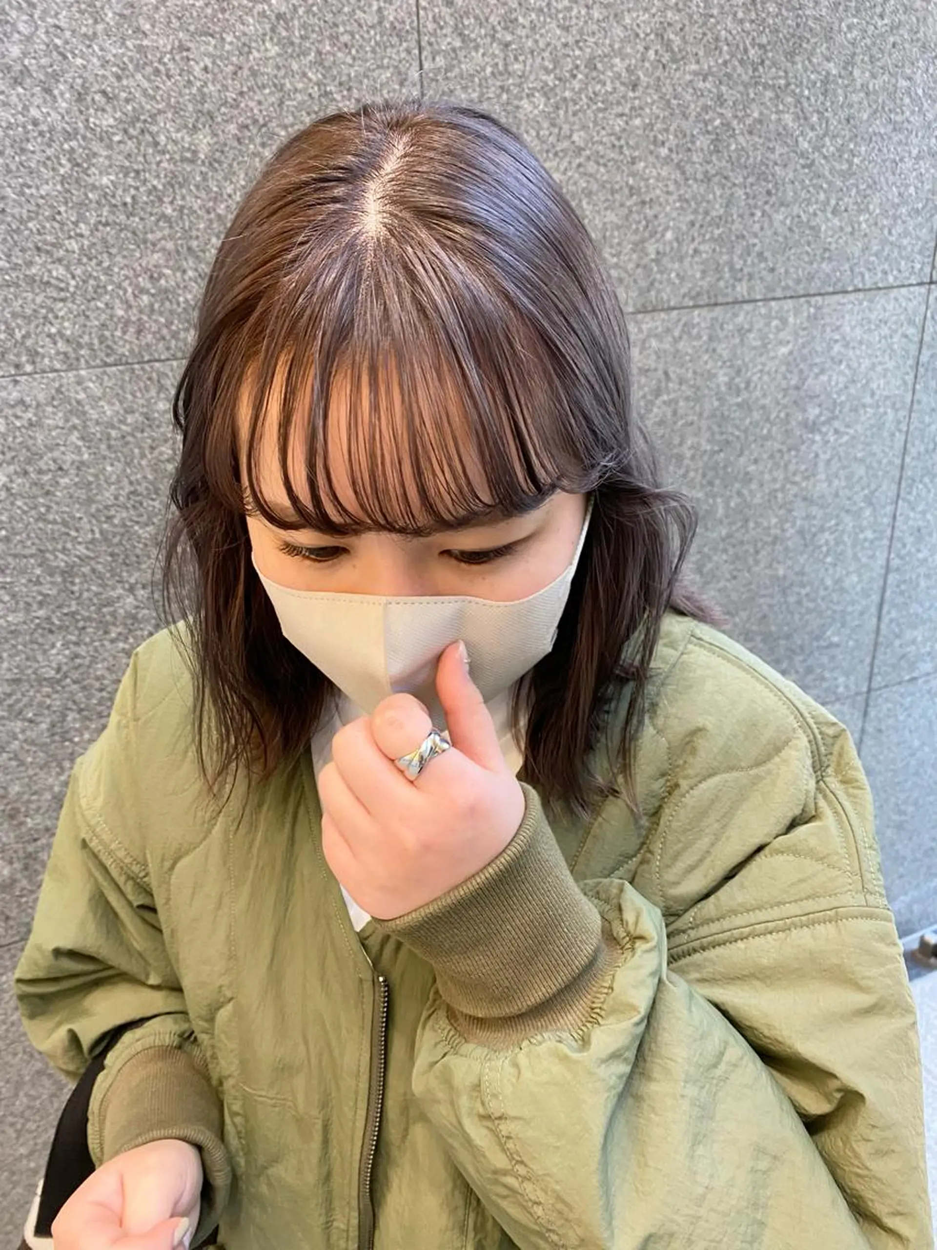 ミディアム 髪と音処　マトぺ所属・デザインカラー/ボブ ブリーチカラー/ユリのヘアスタイル