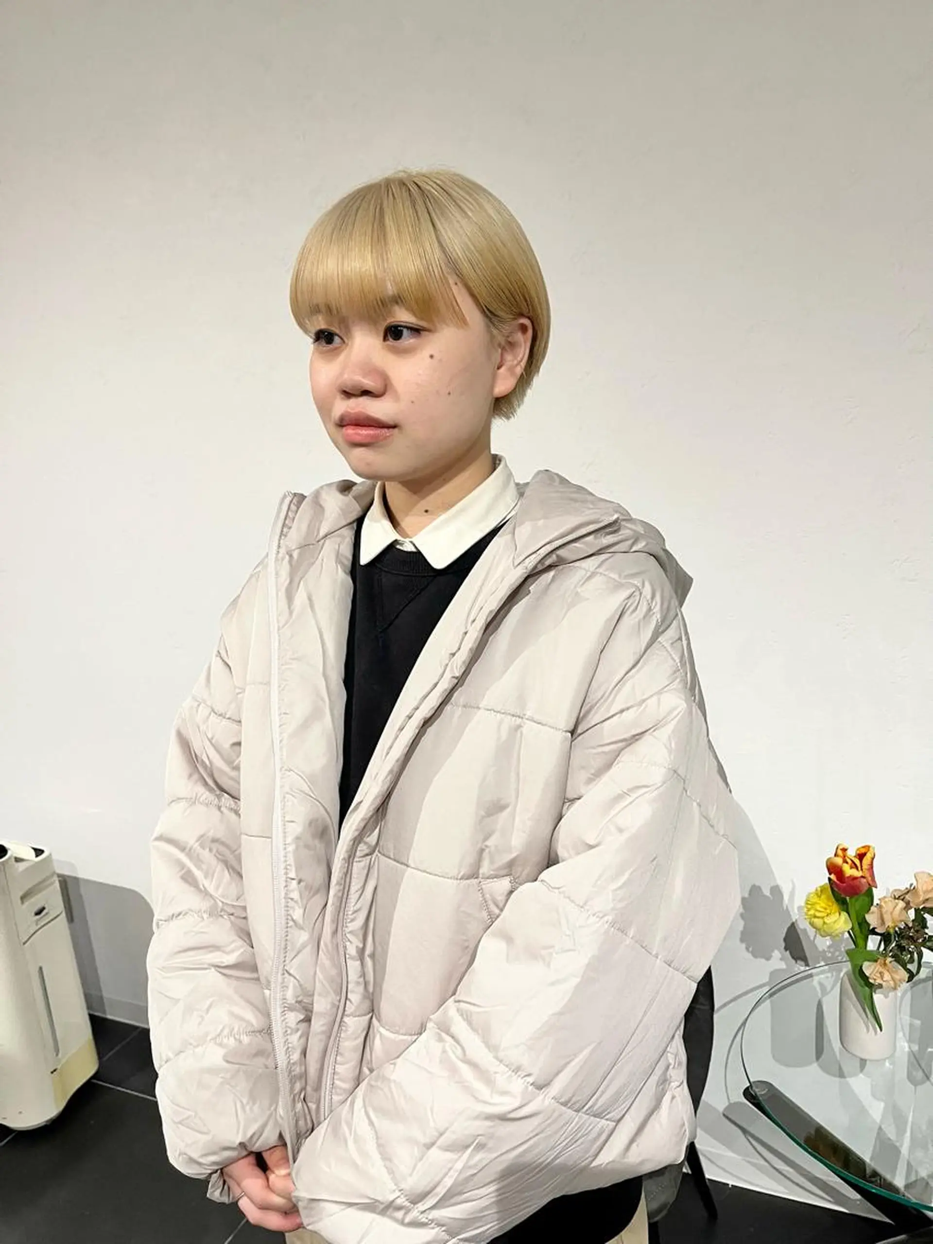 ショート カラー ショートボブ ハンサムショート ブリーチ ブロンド ケアブリーチ カット ヘアカラー ショート/パーマ/ カラー/FUKOのヘアスタイル