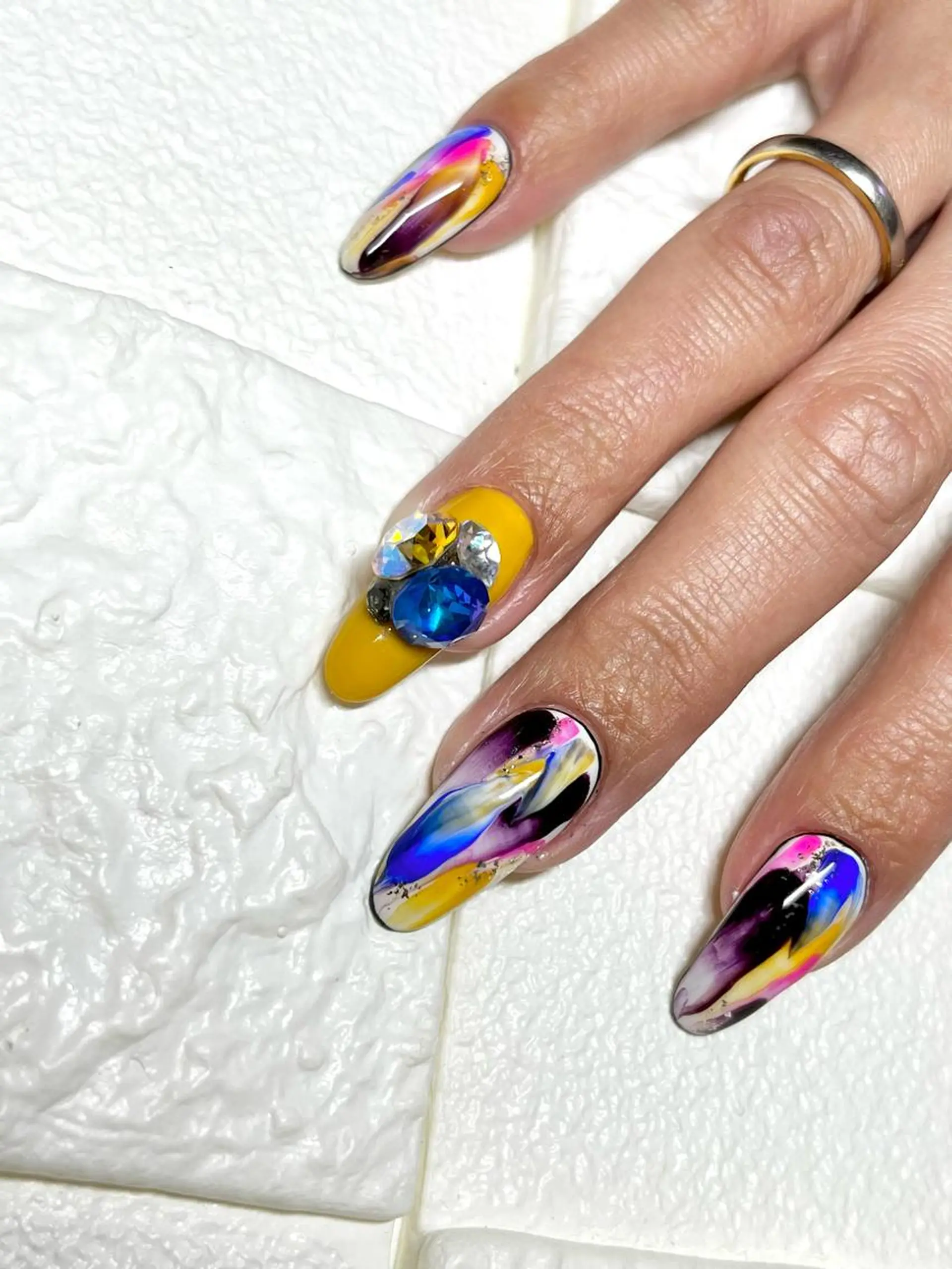 セミロング ネイル ニュアンスネイル ハンドネイル まり りぃ〜んのネイルデザイン