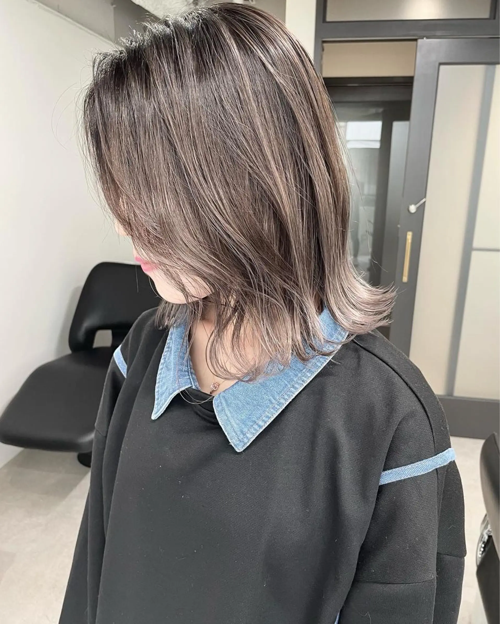 ミディアム カラー カット ヘアカラー トリートメント 髪質改善will hairdesignのヘアスタイル