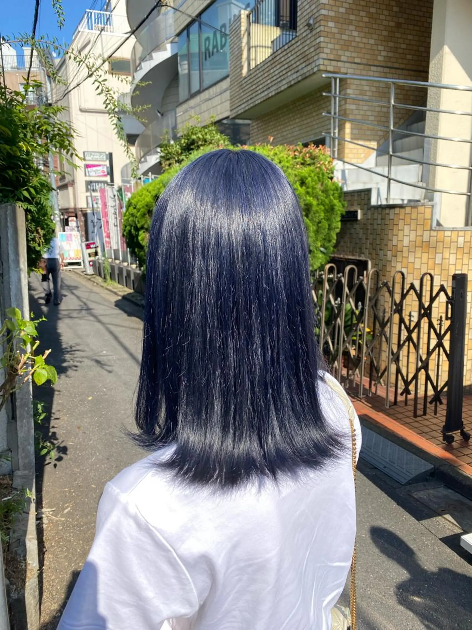 ミディアム カラー ブルーカラー ネイビーカラー 🍇おぐら めぐみ🍇のヘアスタイル