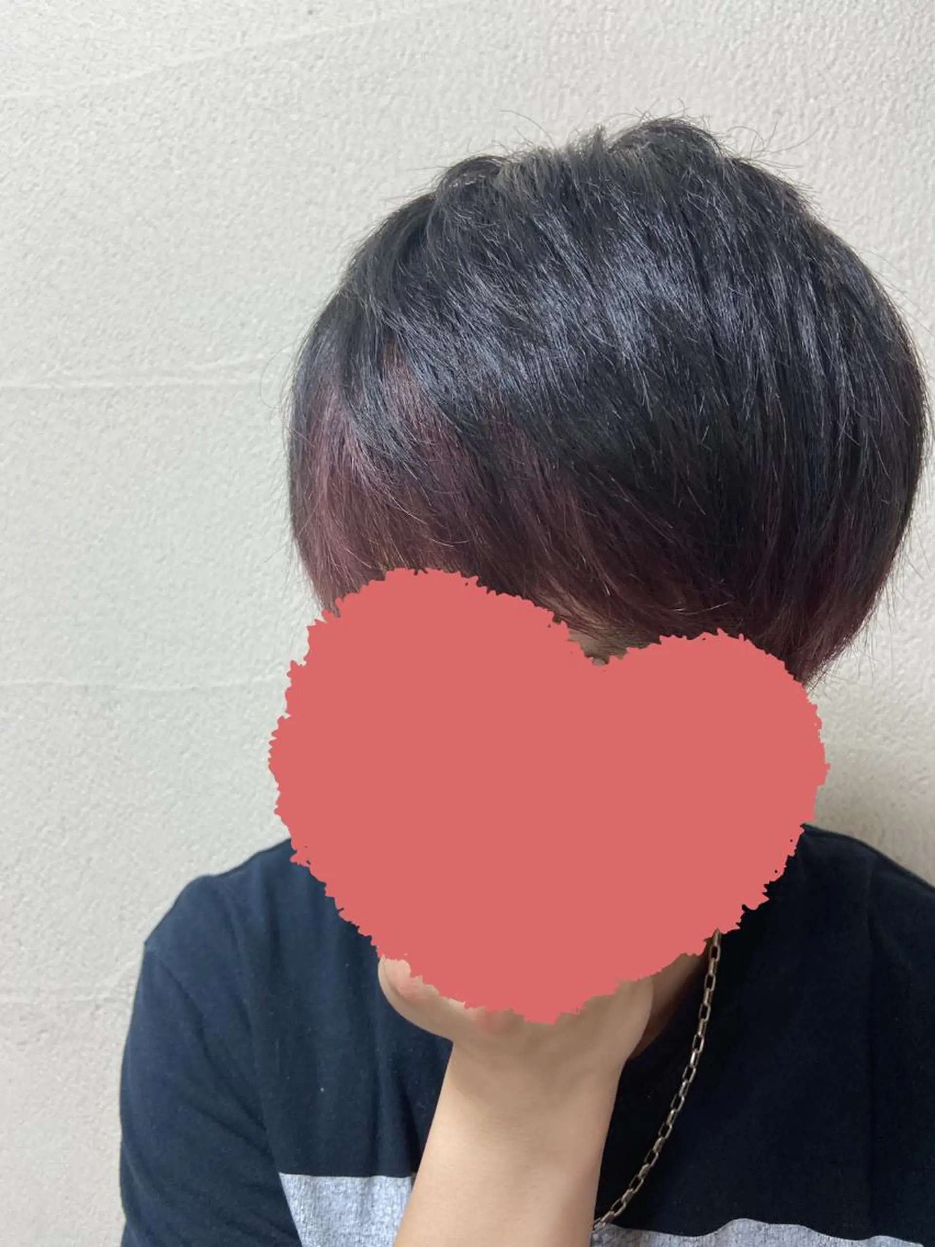 カラー メンズ 黒髪 ブルーカラー ブルーブラック ピンクカラー ヘアカラー 菊地 美憂のヘアスタイル