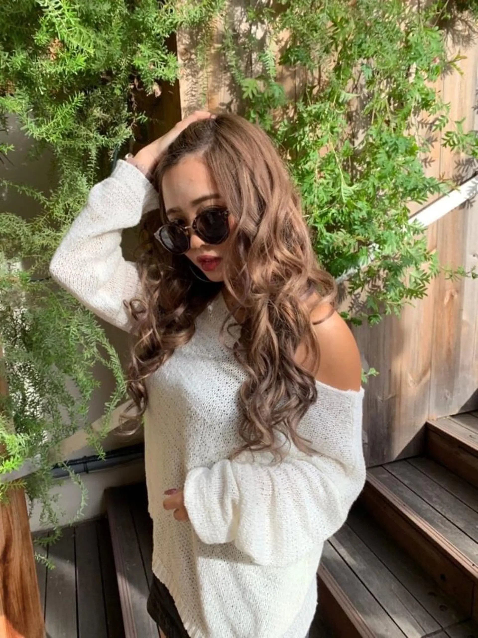 ロング カラー パーマ ヘアアレンジ Device ディバイスのヘアスタイル