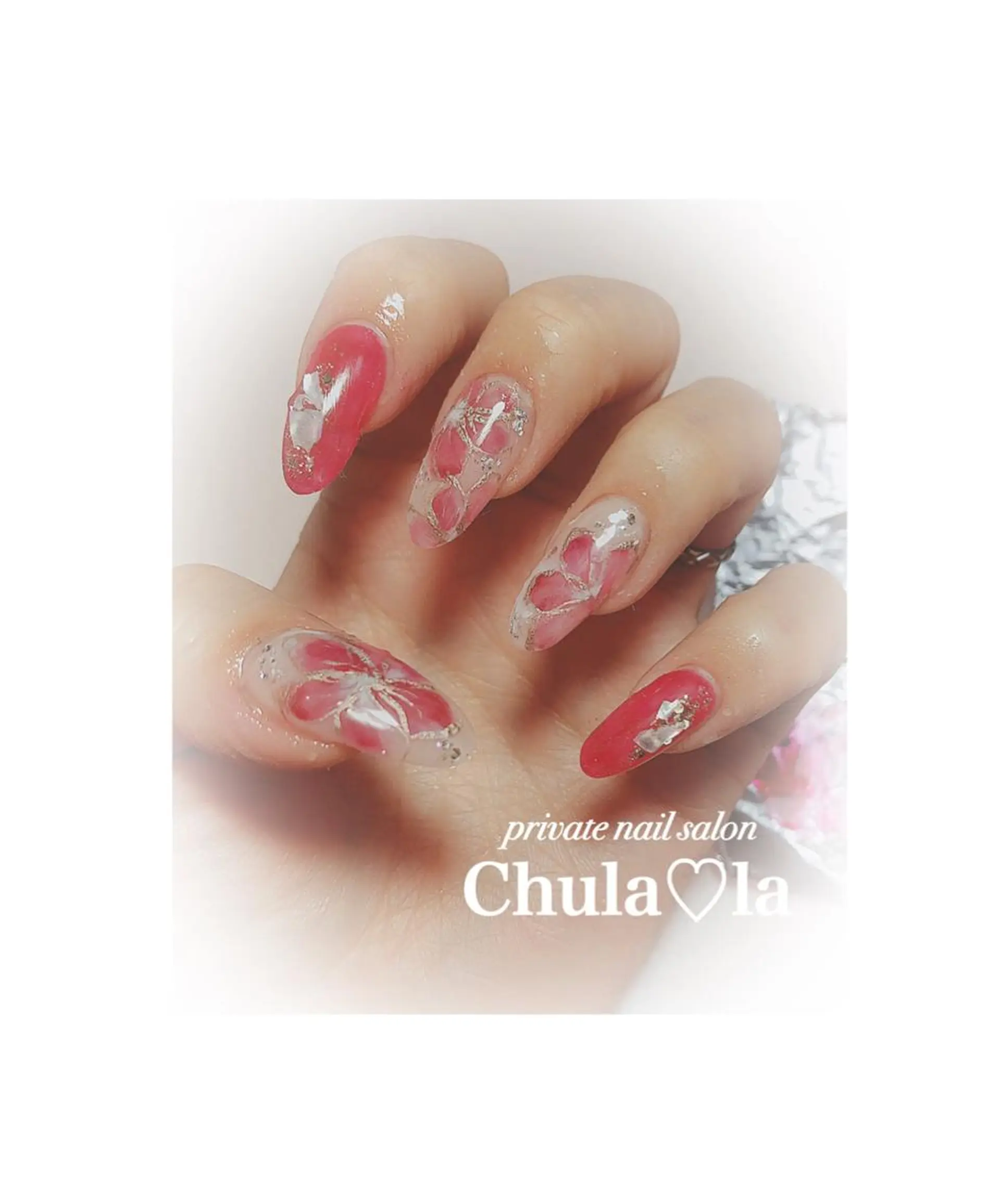 ネイル ニュアンスネイル 春ネイル Chula♡la 豊見城市高安のネイルデザイン