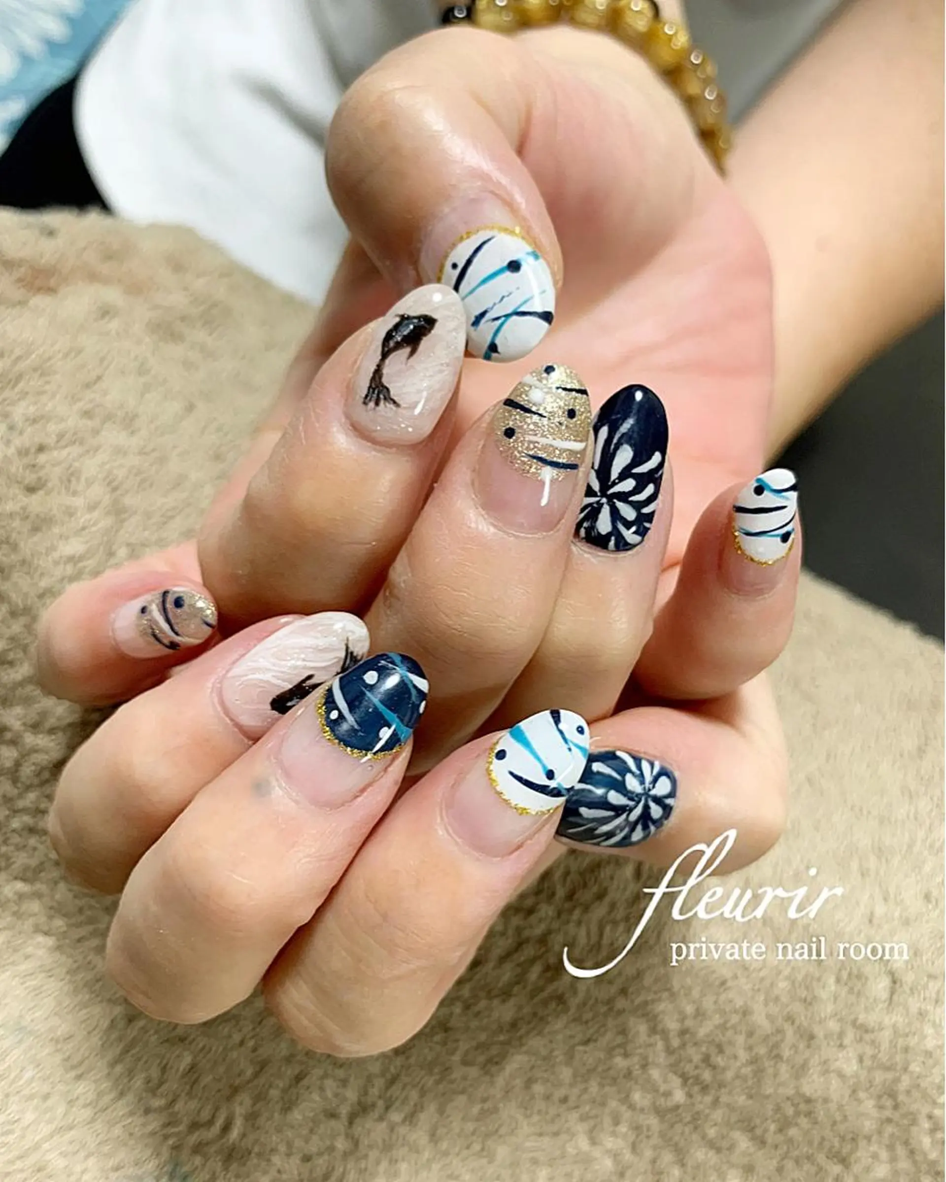 ネイル 夏ネイル ヨーヨーネイル フルリール 【プライベートサロンのネイルデザイン