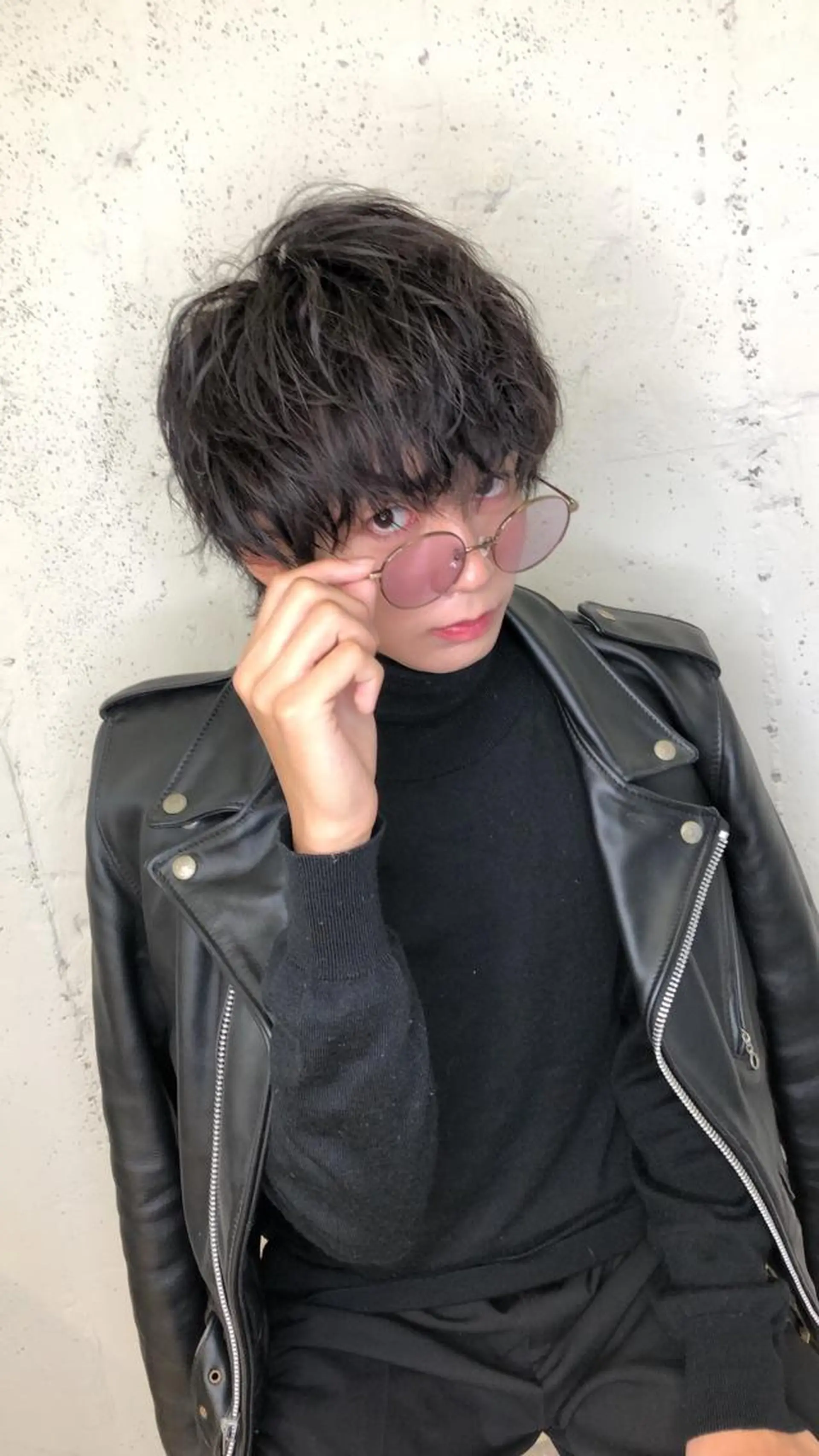 ショート カラー パーマ メンズ ［銀座］淡色 ラベンダー🫧大村のヘアスタイル