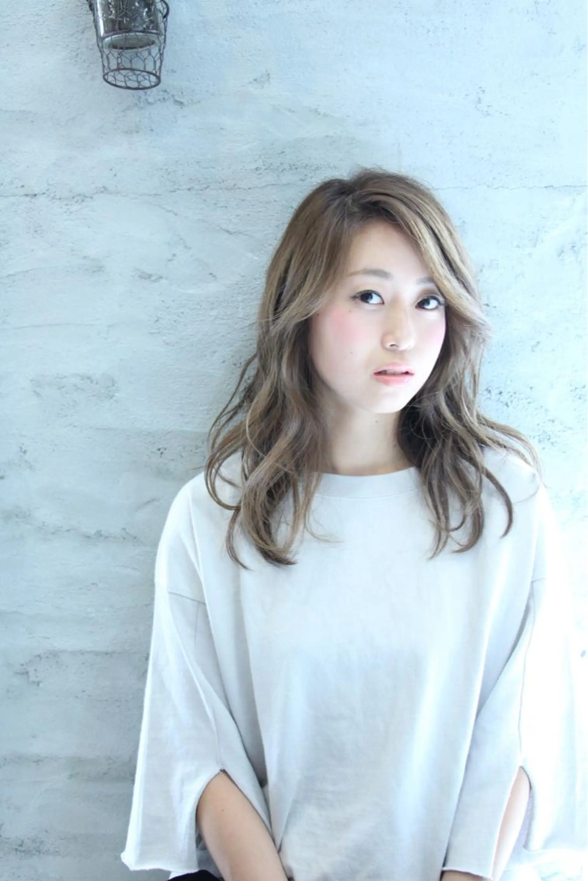 ミディアム セミロング ロング カラー LoRE hair 四条河原町　西尾友里のヘアスタイル