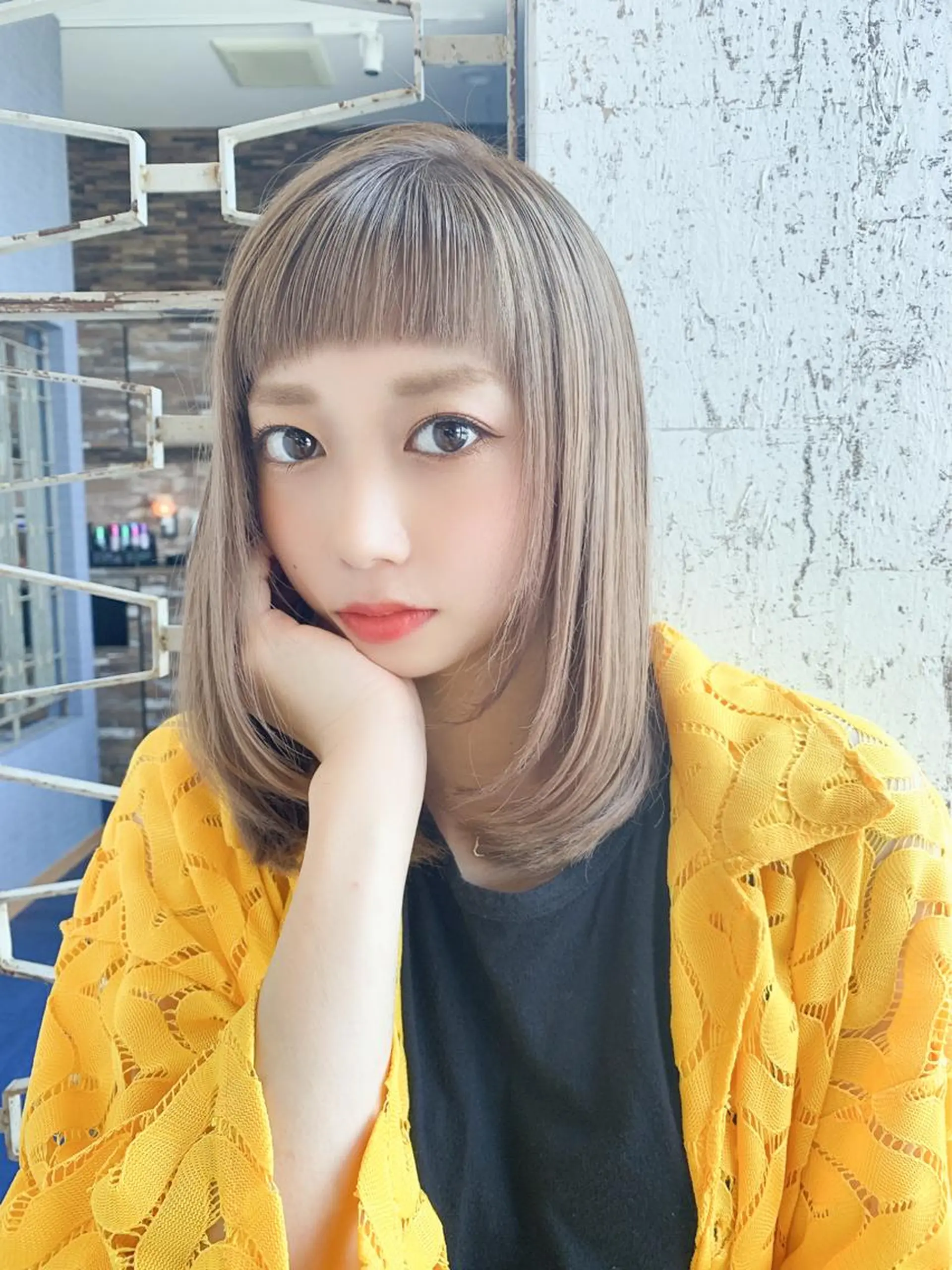 ミディアム カラー ヘアアレンジ VIM hairおもろまち店のヘアスタイル