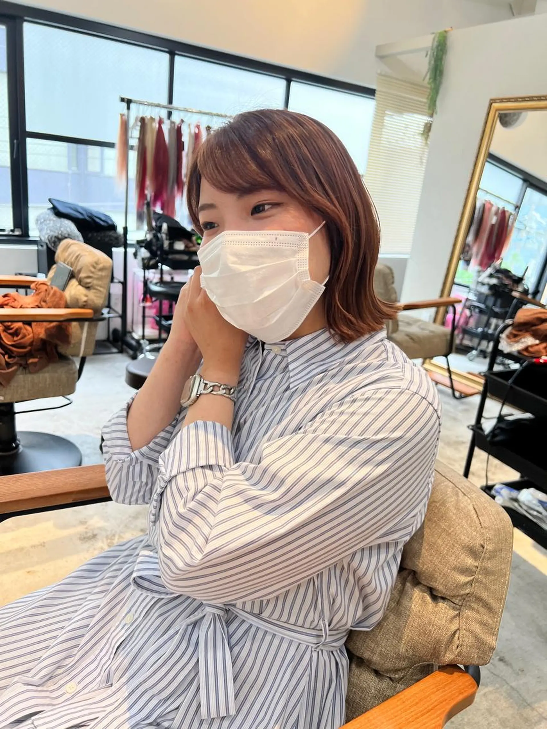 ミディアム カラー ヘアカラー トリートメント 目を惹く艶髪/髪質 改善カラー🤎ぐっちのヘアスタイル