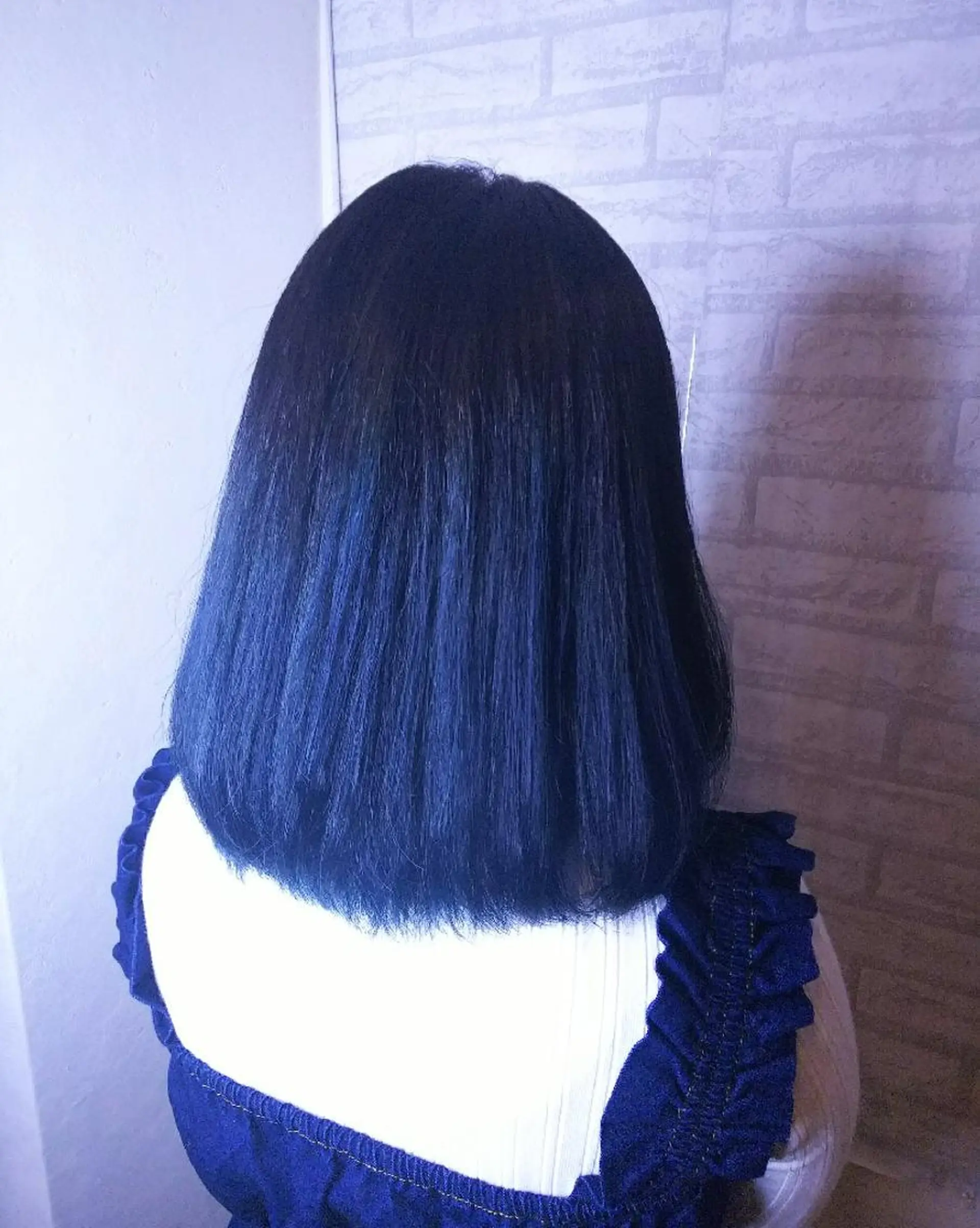 ミディアム カラー ブルーカラー ネイビーカラー JIL BLAN 京都所属・RU RIのヘアスタイル