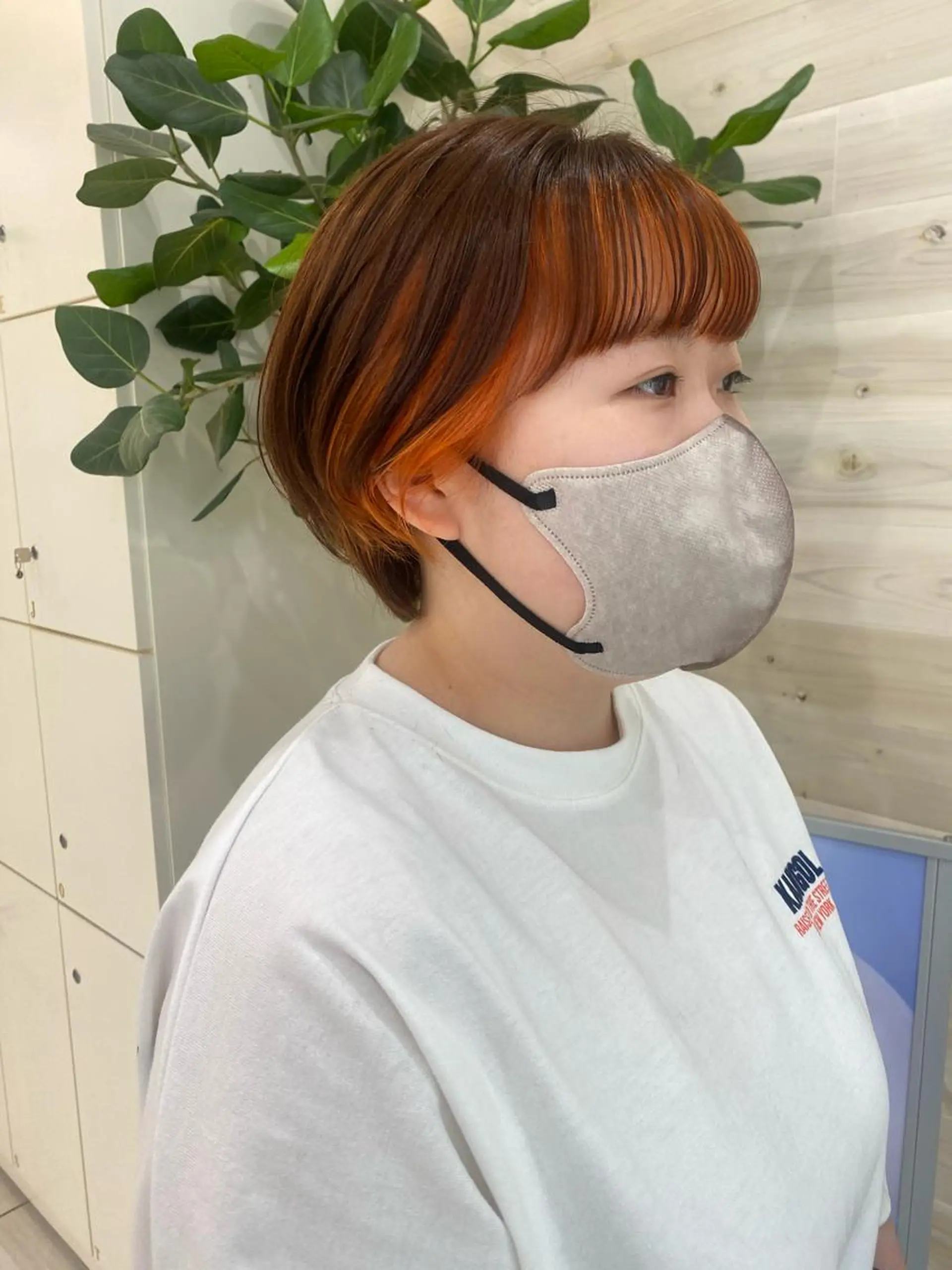 ショート カラー インナーカラー オレンジ 韓国ヘア／艶カラー minamiのヘアスタイル