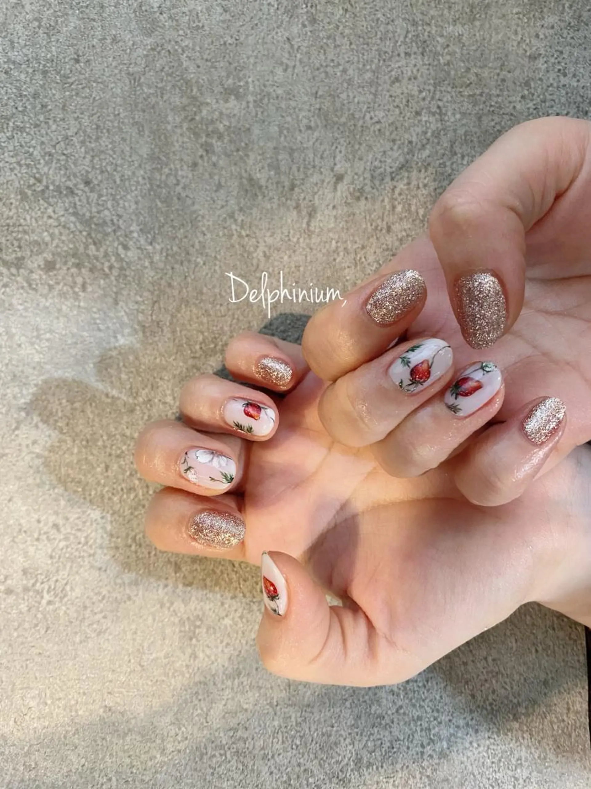 ネイル アートネイル ジェルネイル ミラーネイル 持ち込み パラジェル ハンドネイル 岡本 友恵のネイルデザイン