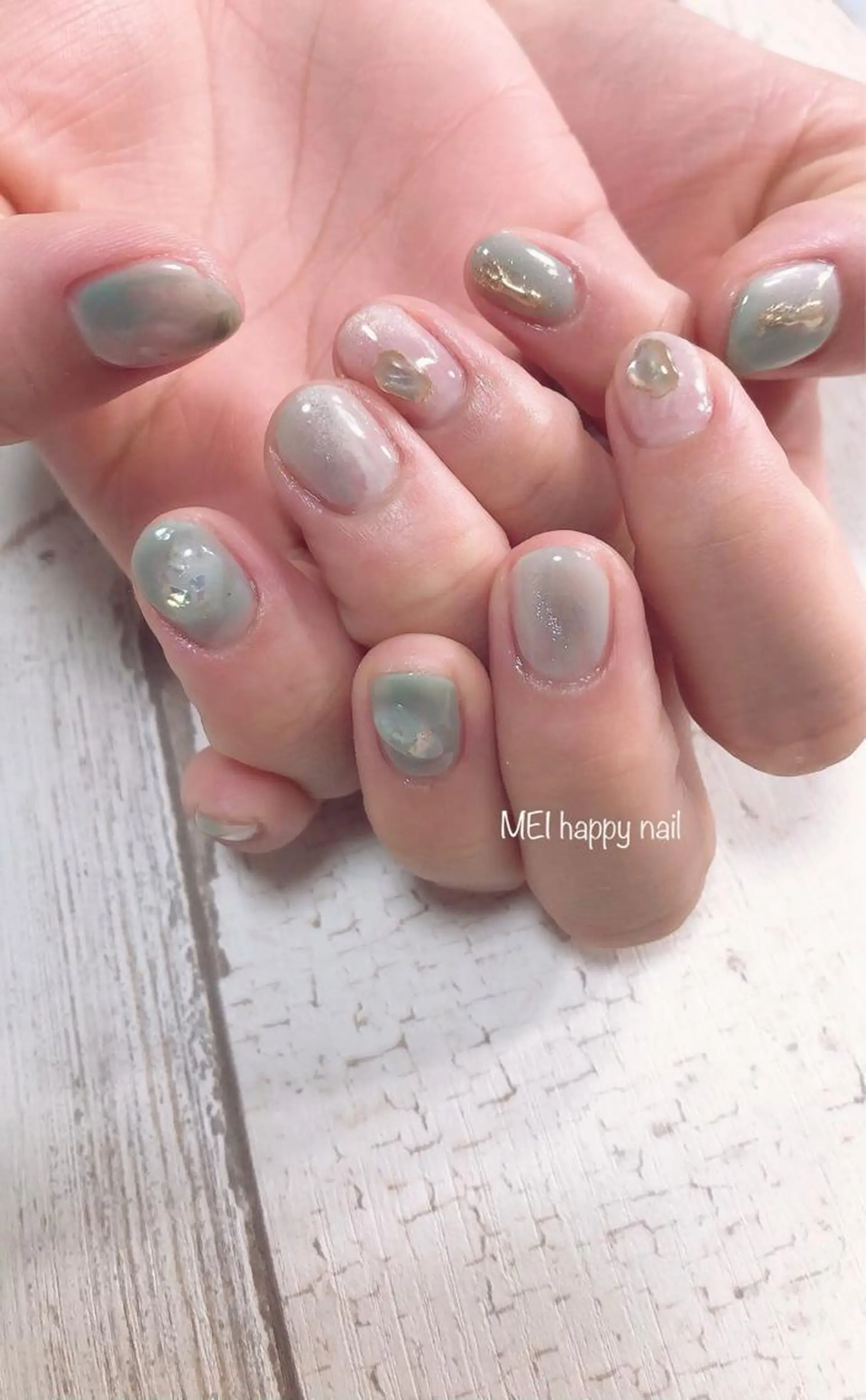 ネイル 北浦和 自爪育成ケアのネイルデザイン