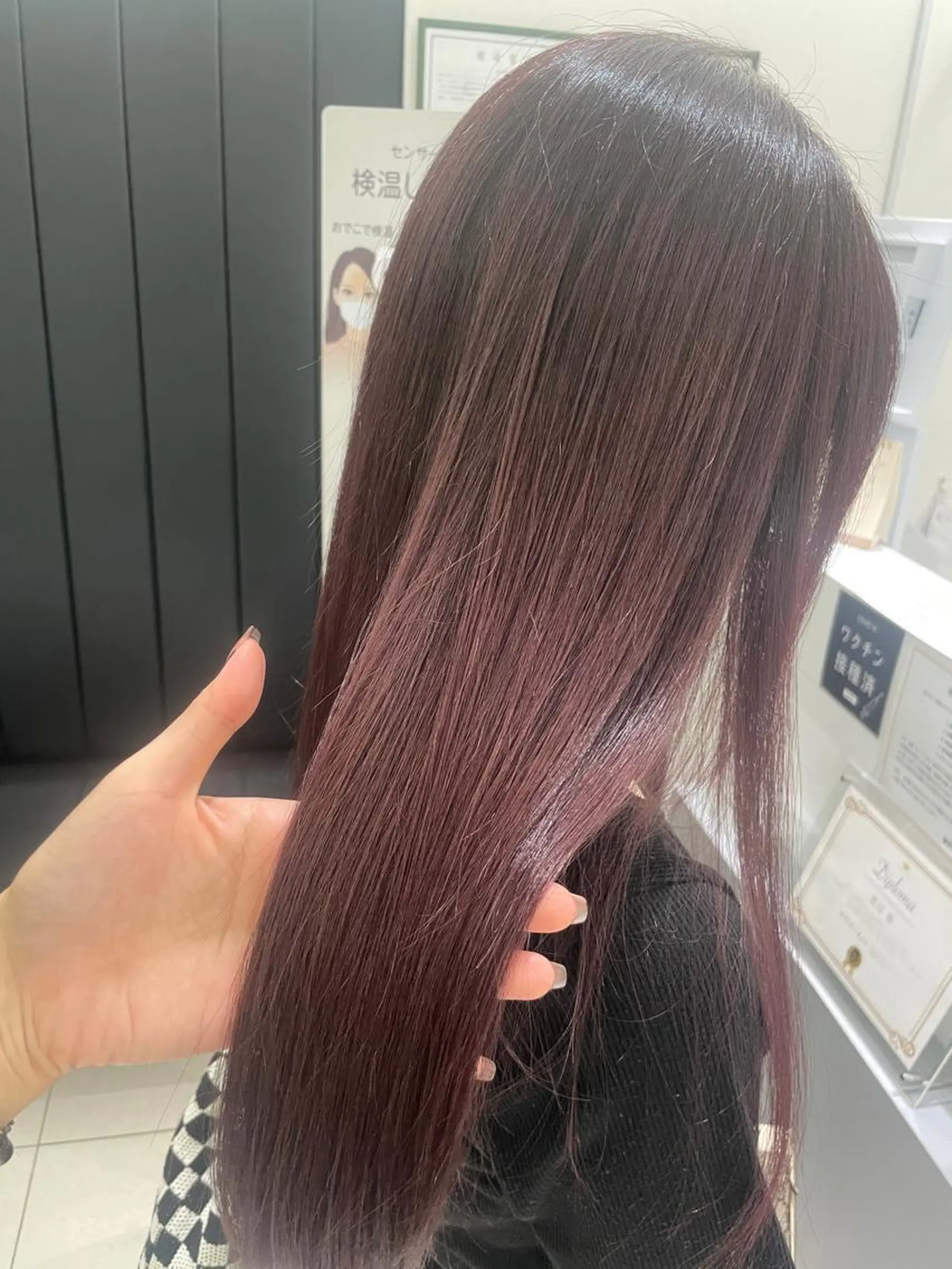 ロング カラー ブラウンカラー ピンクカラー ピンクブラウン 海外レイヤー/赤み 消しカラー/上原聖奈のヘアスタイル