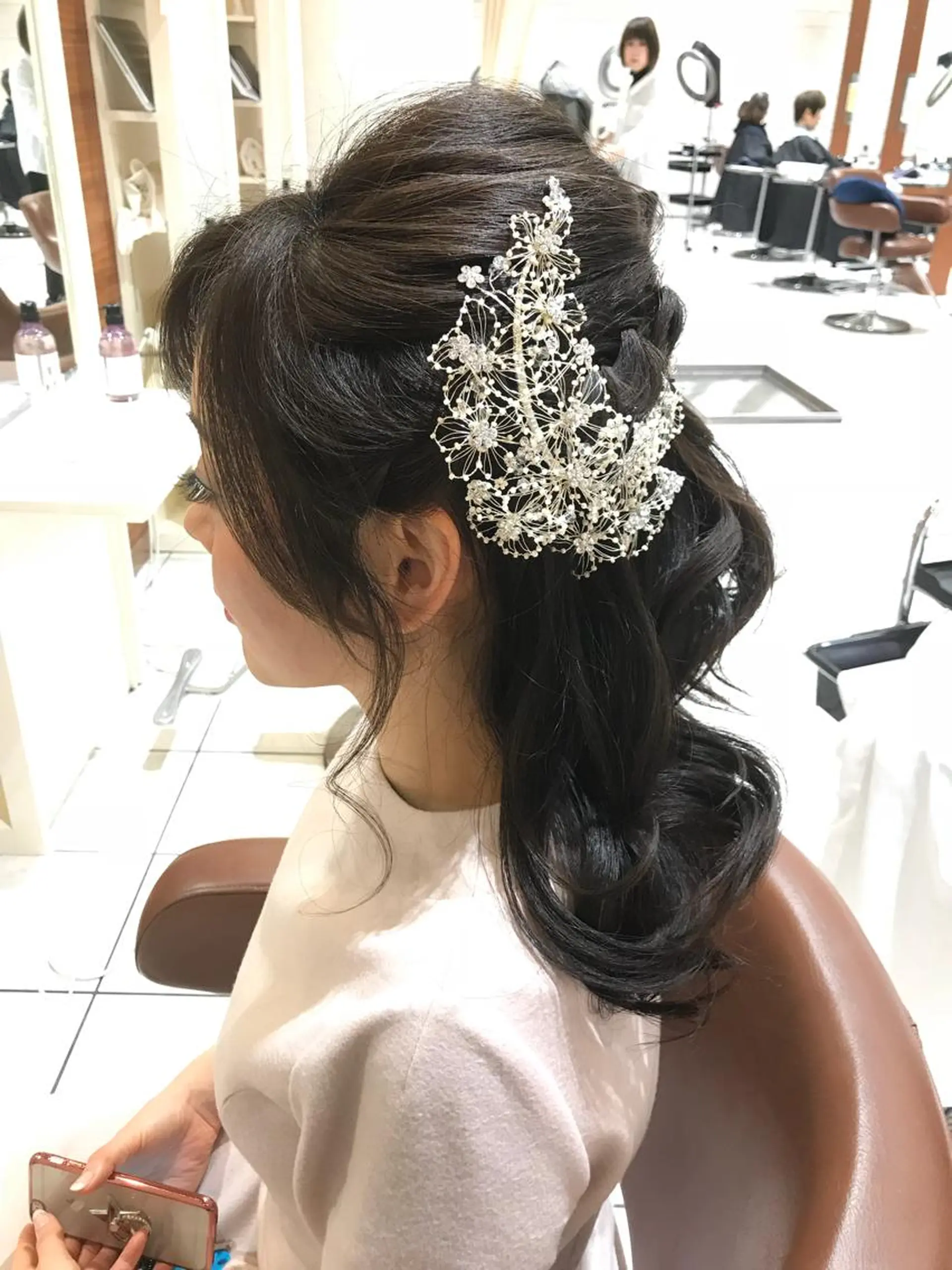 ロング ヘアアレンジ ハーフアップ テラモト カズヨシのヘアスタイル