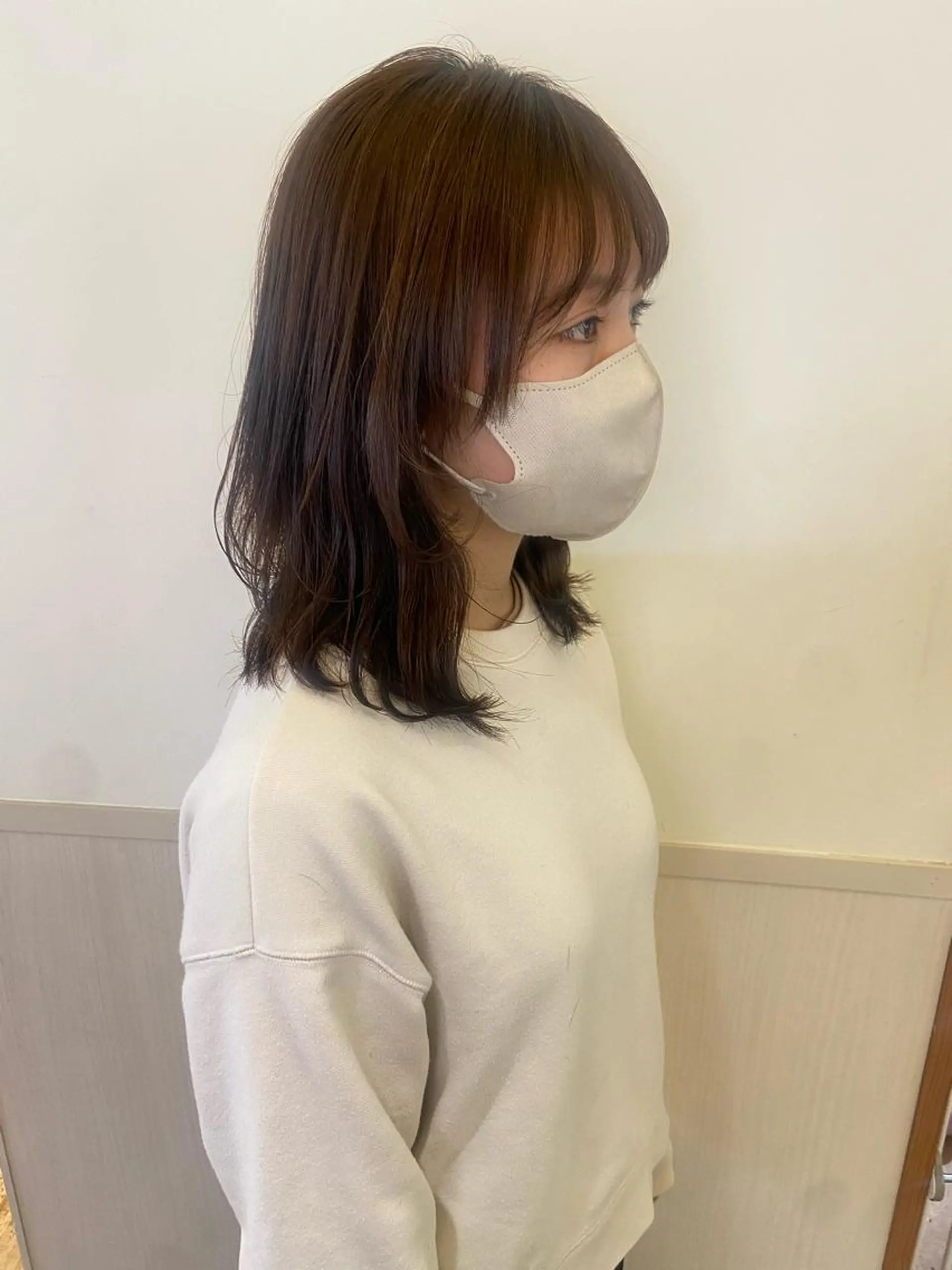 ミディアム カラー ベージュカラー 韓国風ヘア レイヤーカット カット ヘアカラー トリートメント 🐺ウルフ/レイヤー 似合わせ‎🤍沙羅のヘアスタイル