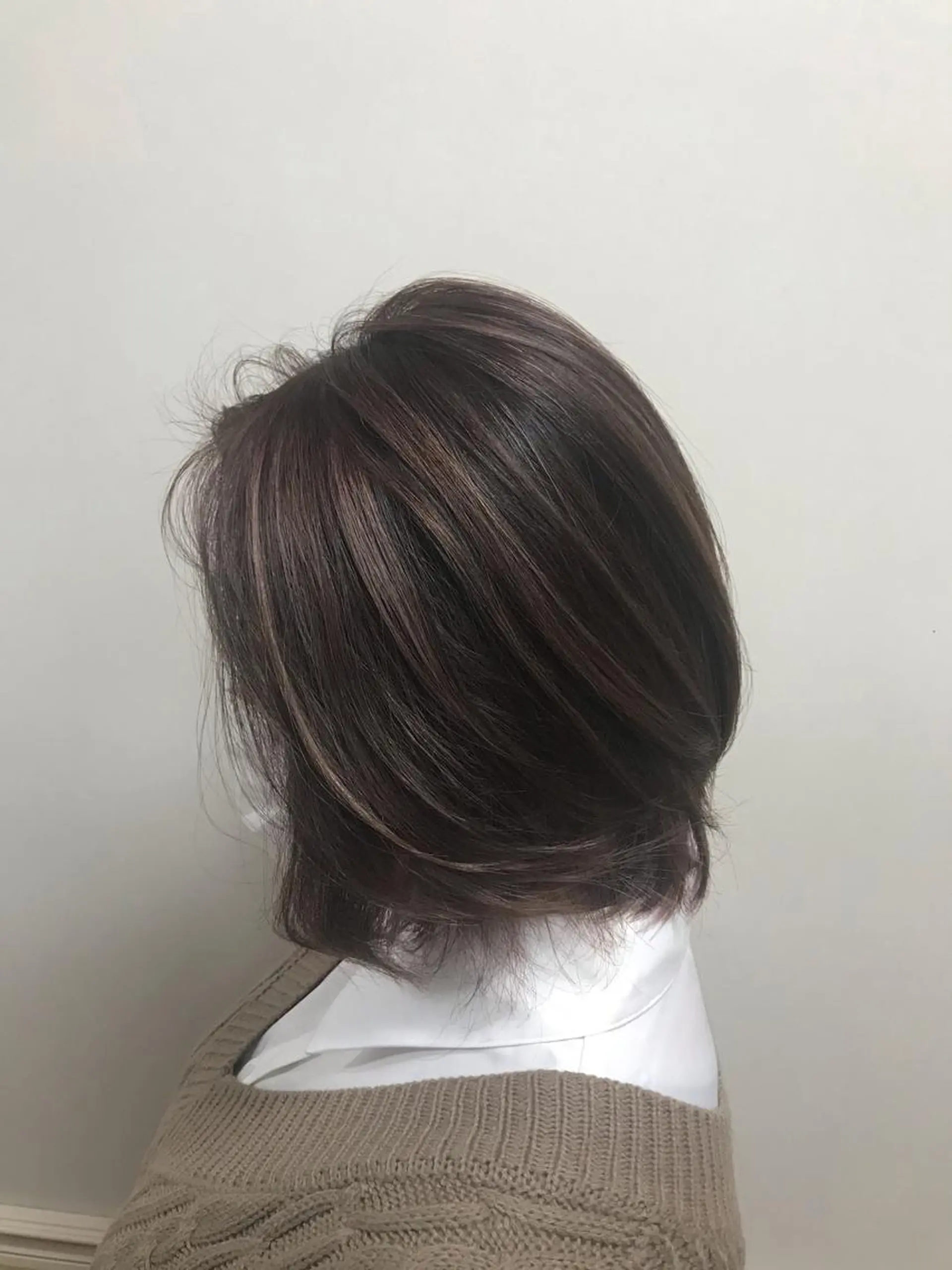 ミディアム カラー ミディアムパーマ バレイヤージュ ベージュカラー ブリーチ ブロンド [髪質改善] 北生駒 店長/古居聖理のヘアスタイル