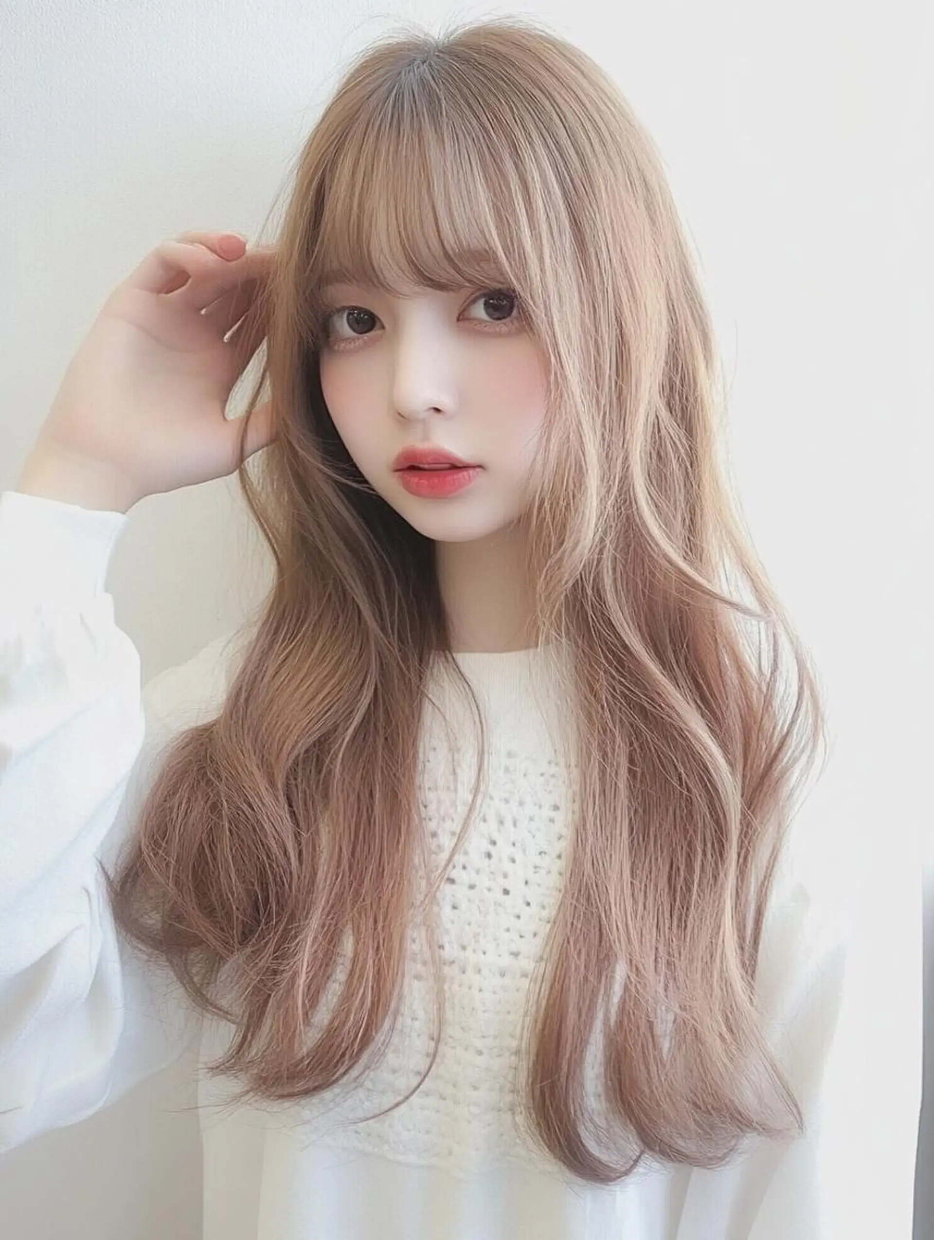 ロング カラー カット ヘアカラー トリートメント ケアブリーチ/エフェ クトブリーチ/天神のヘアスタイル