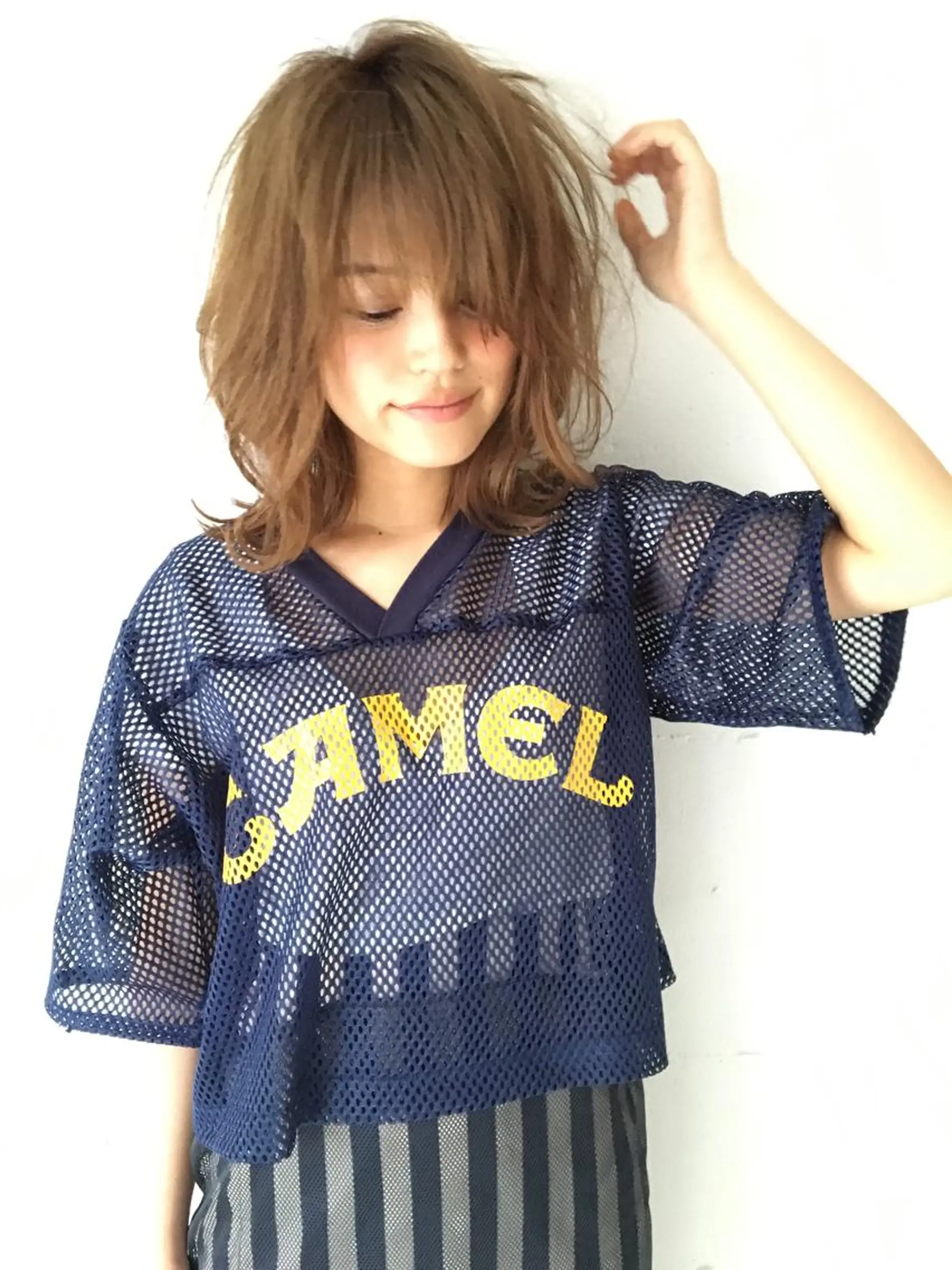 ミディアム カラー パーマ アッシュ ベージュカラー 透明感カラー Rico OFFICIALのヘアスタイル