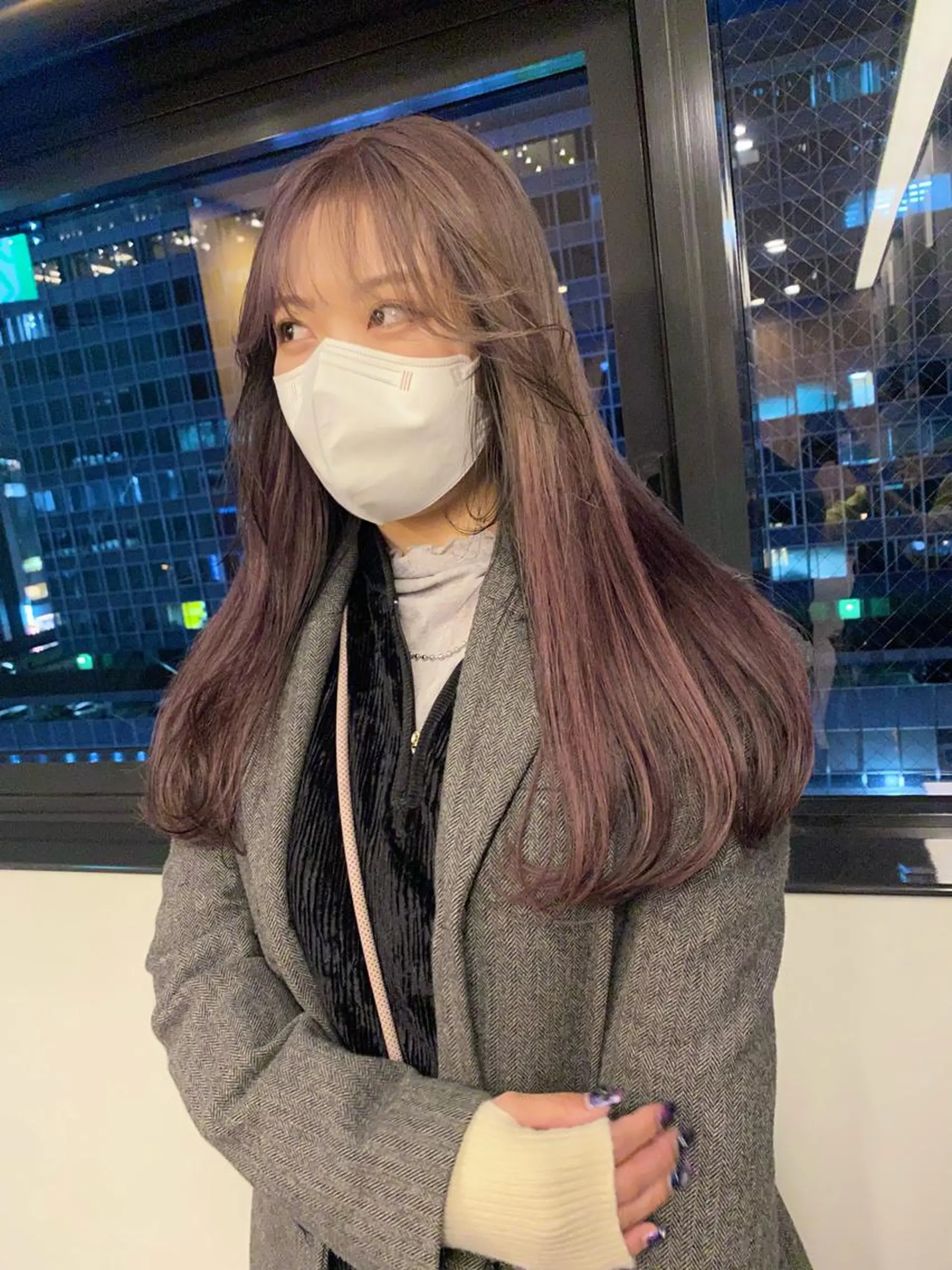 ロング カラー パーマ ヘアアレンジ 髪と音処　マトぺ所属・デザインカラー/ボブ ブリーチカラー/ユリのヘアスタイル