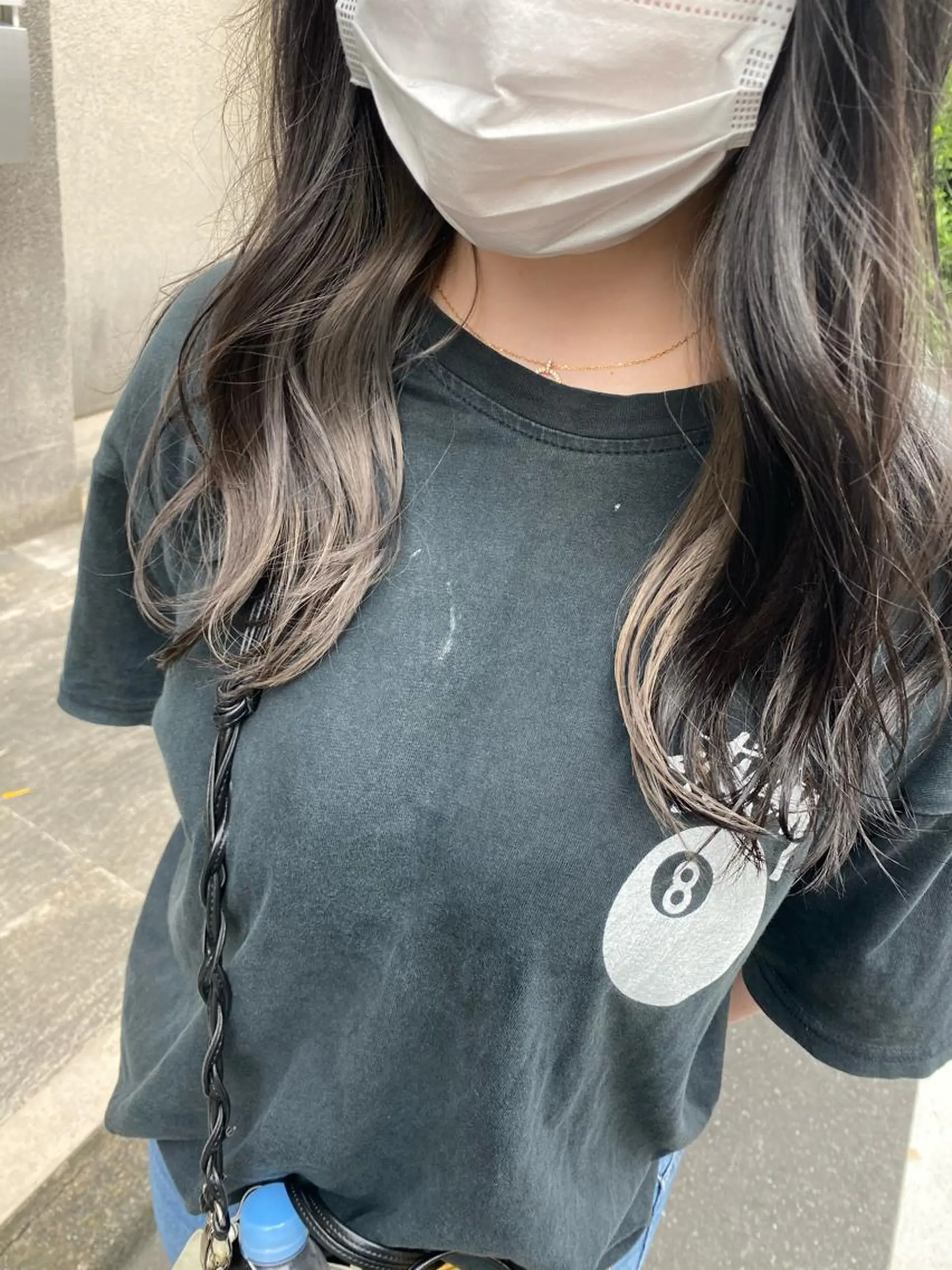 セミロング カラー ブリーチ インナーカラー ラベンダーカラー 赤み消し韓国ヘア レイヤー縮毛🤍渡邉のヘアスタイル