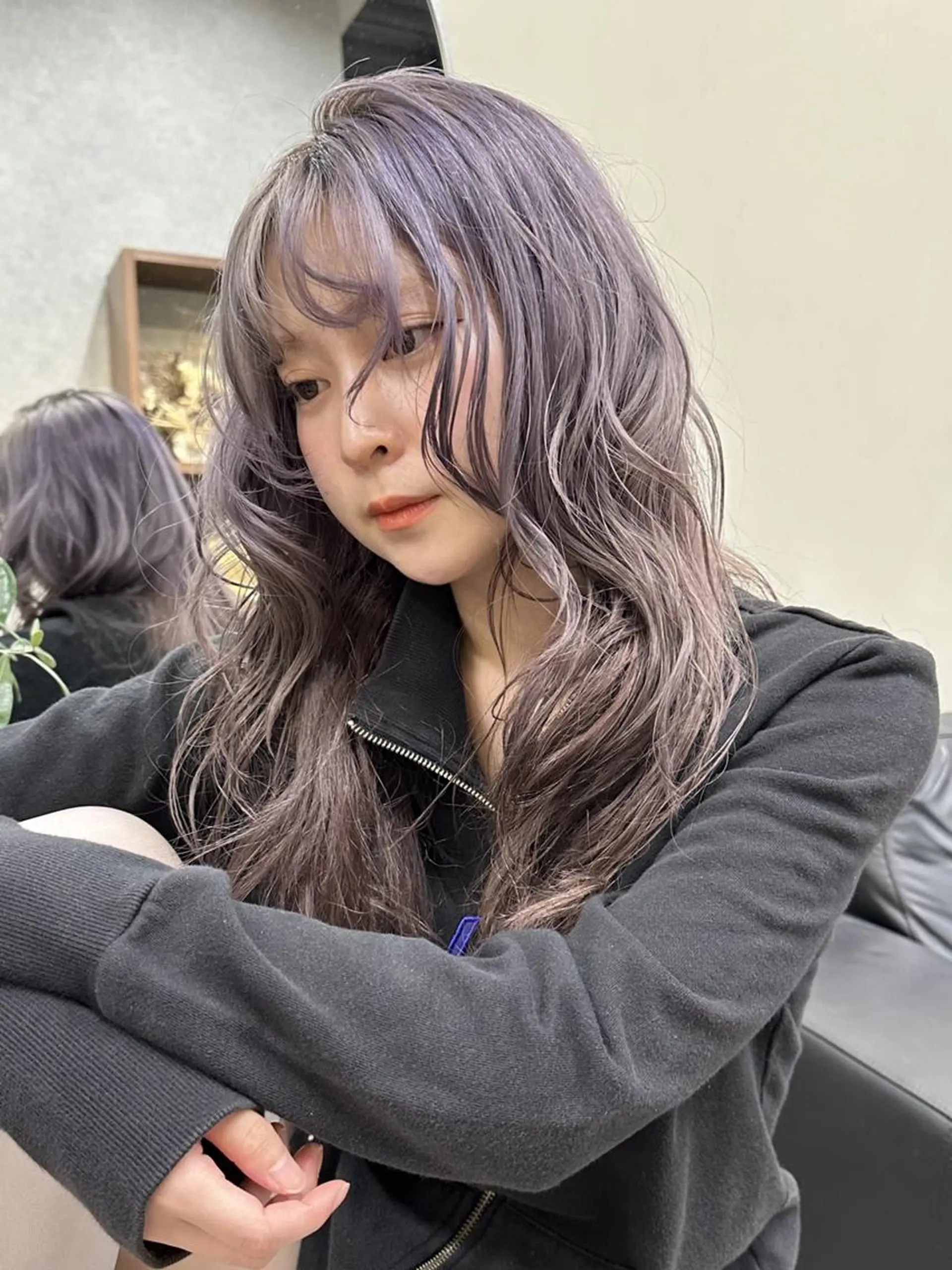 ロング カラー グラデーションカラー ラベンダーカラー 福岡美容室Daisy hairのヘアスタイル