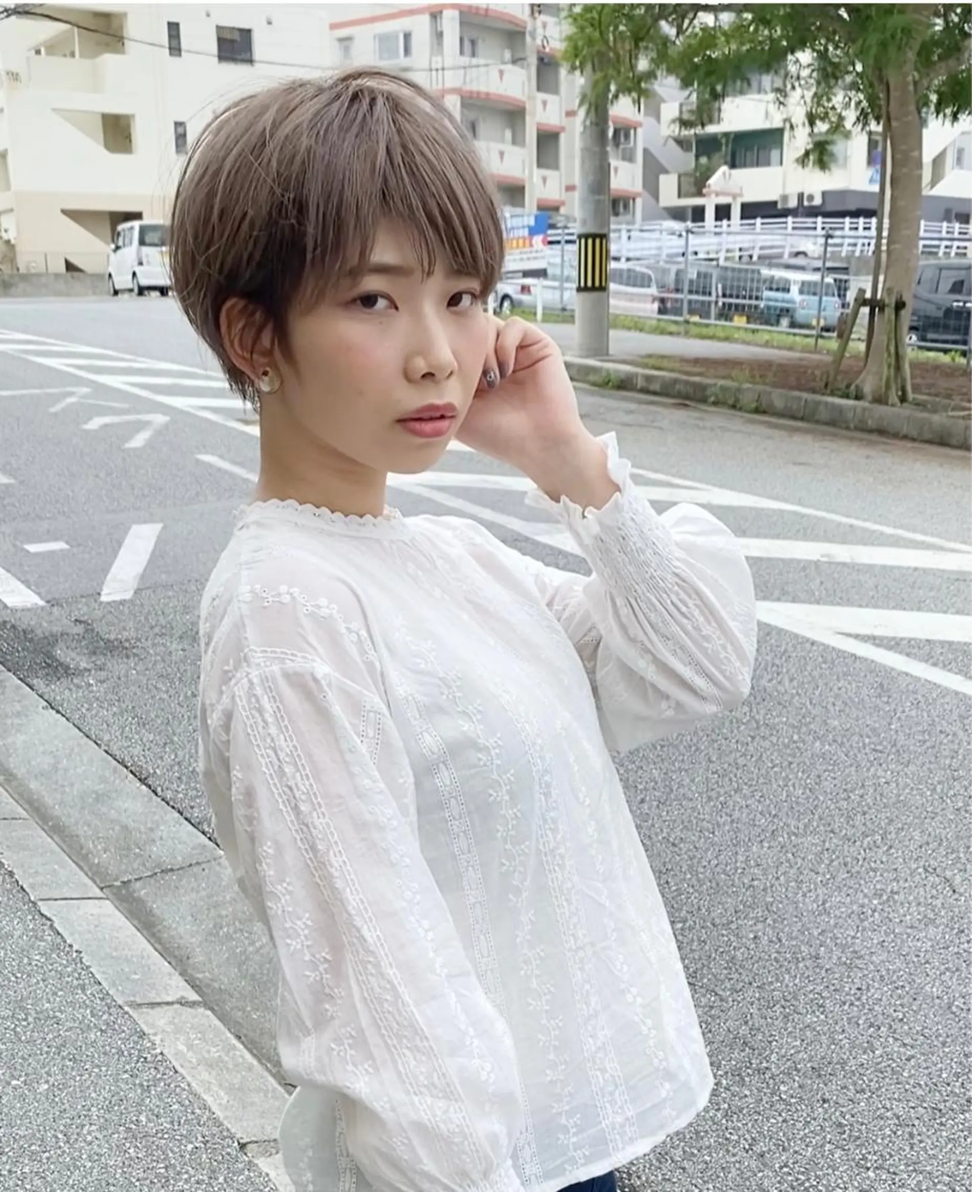 ショート カラー イルミナカラー カット ヘアカラー grand juteのヘアスタイル