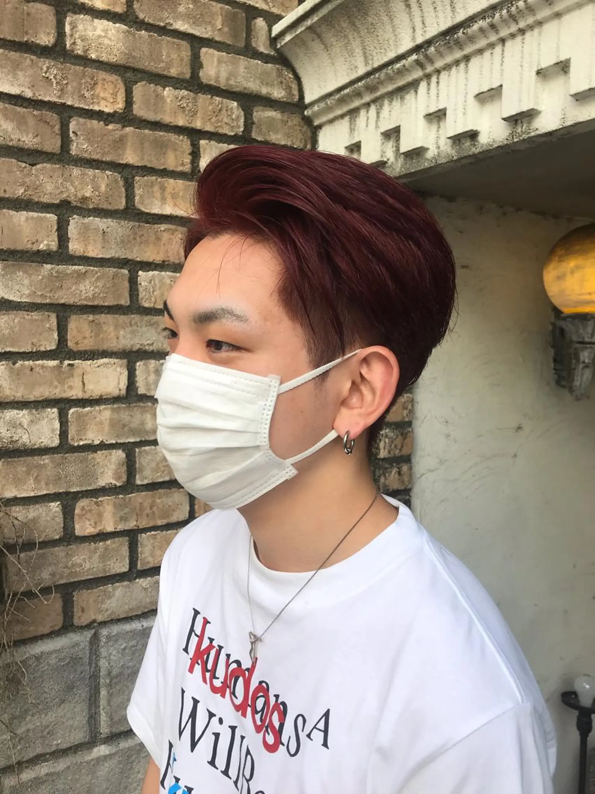 ショート カラー メンズ メンズブリーチ ブリーチ レッドカラー お任せヘア☘️☘️ 及川渚のヘアスタイル