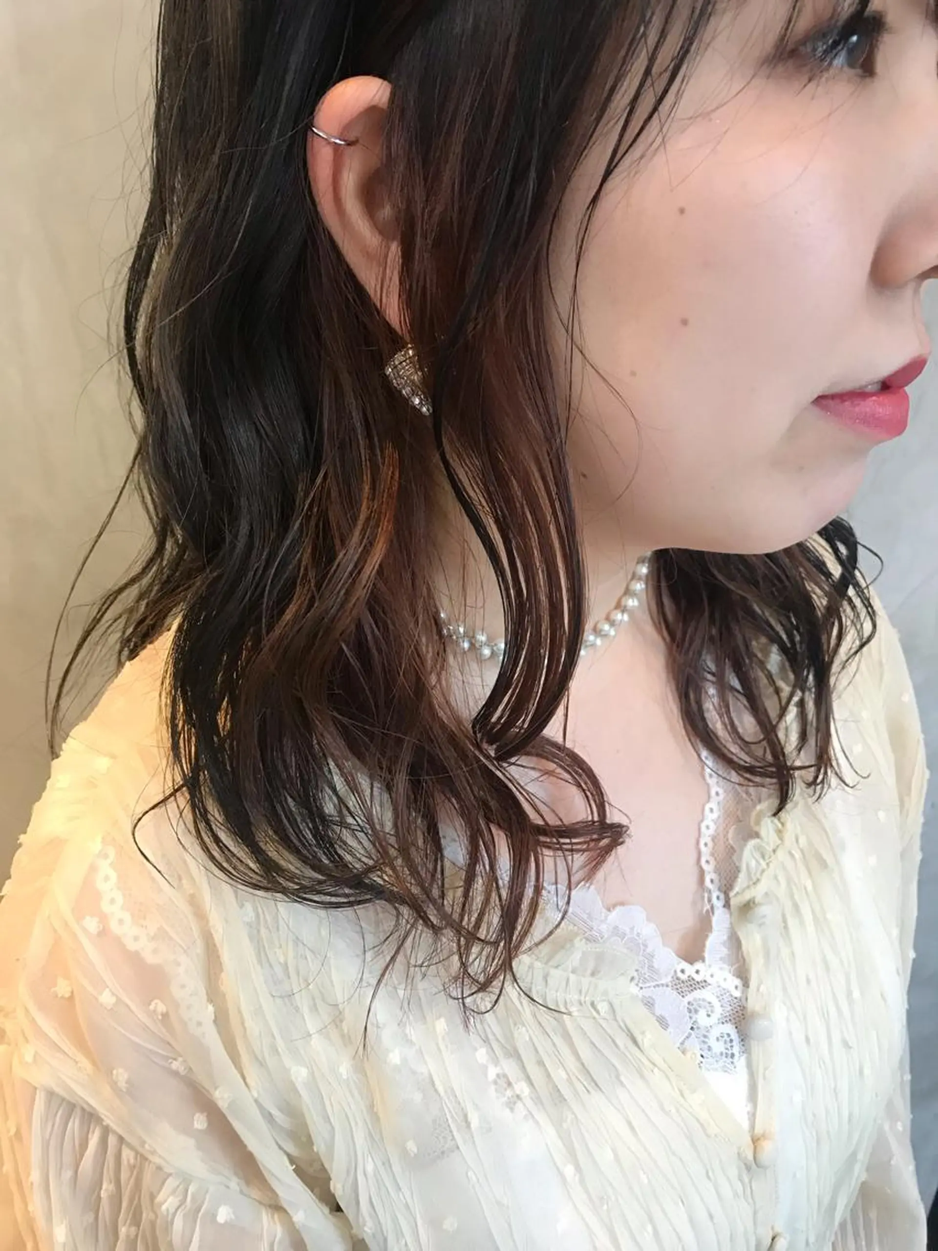 ミディアム カラー パーマ ヘアアレンジ インナーカラー stylist/蛯谷 珠里のヘアスタイル