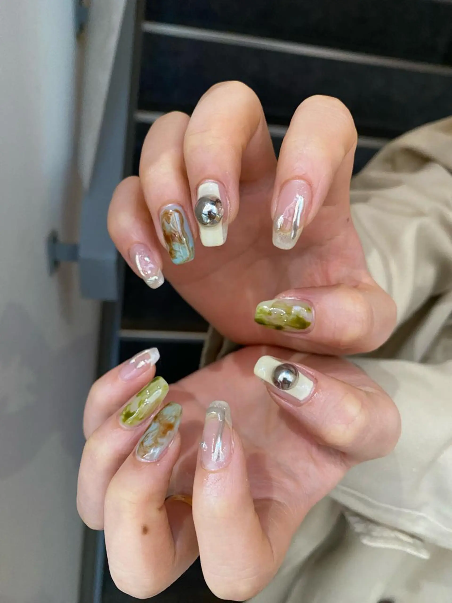 ネイル ジェルネイル マグネットネイル ニュアンスネイル シンプルネイル ハンドネイル 草加ニュアンスネイル 🌚hersのネイルデザイン