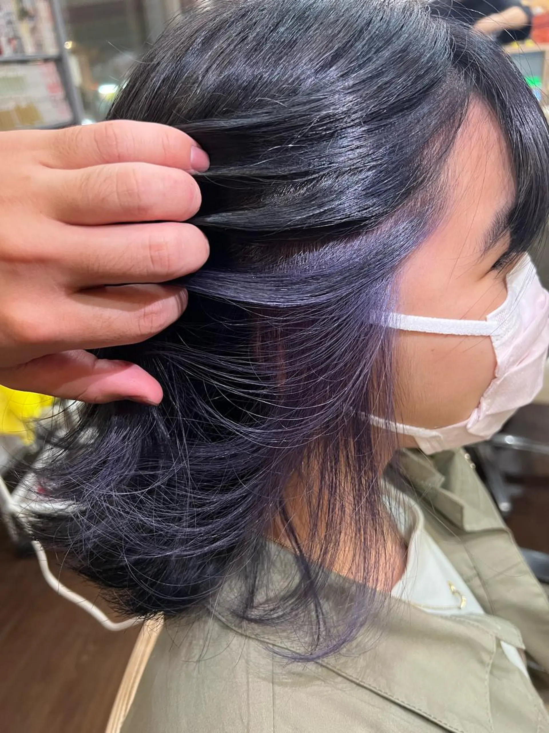 カラー イヤリングカラー ラベンダーカラー まさき✂︎ブリーチ／ デザインカラーのヘアスタイル