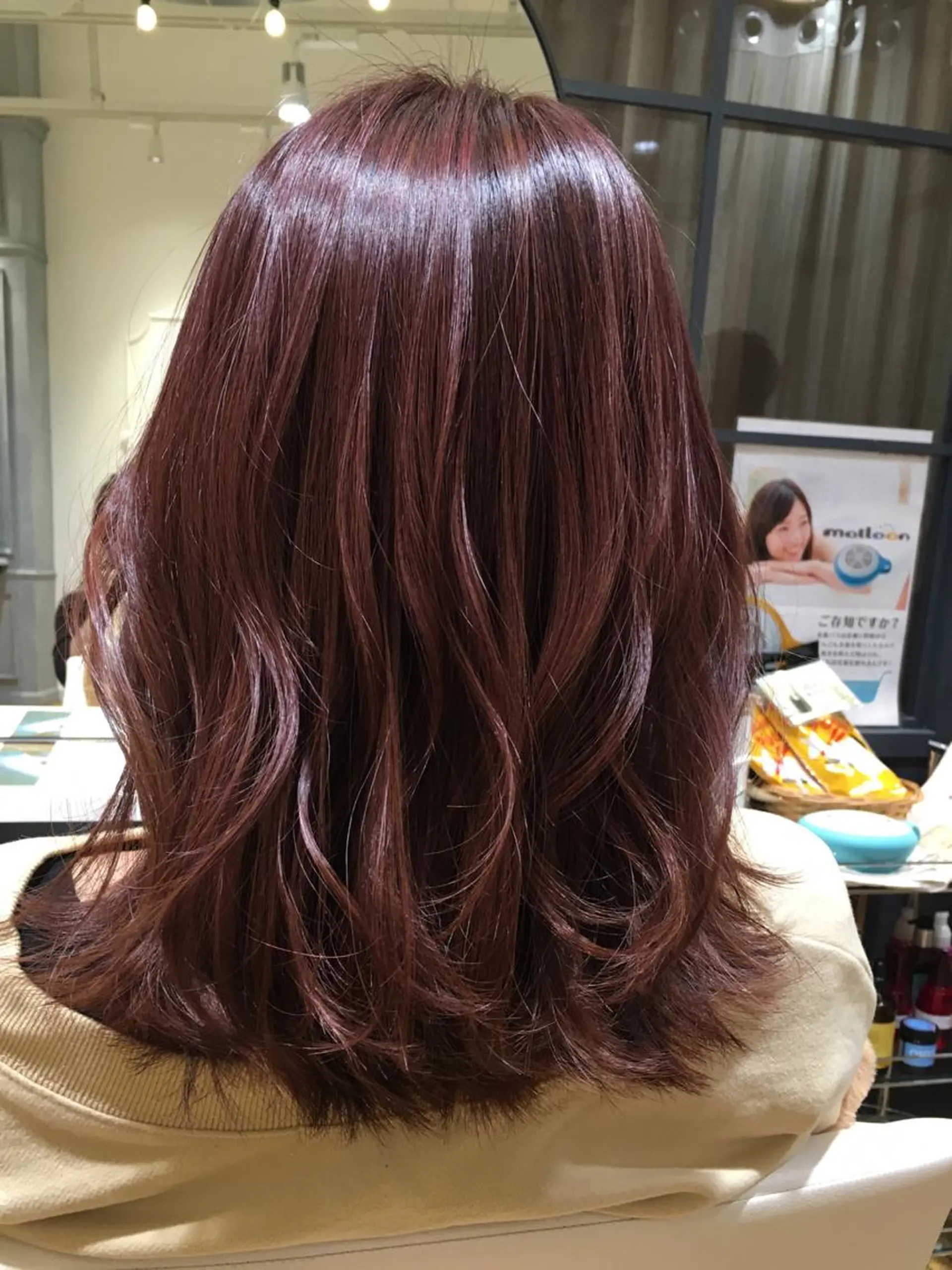 ミディアム セミロング ロング カラー ピンクカラー 酸性縮毛矯正のプロ 杉山玲介のヘアスタイル