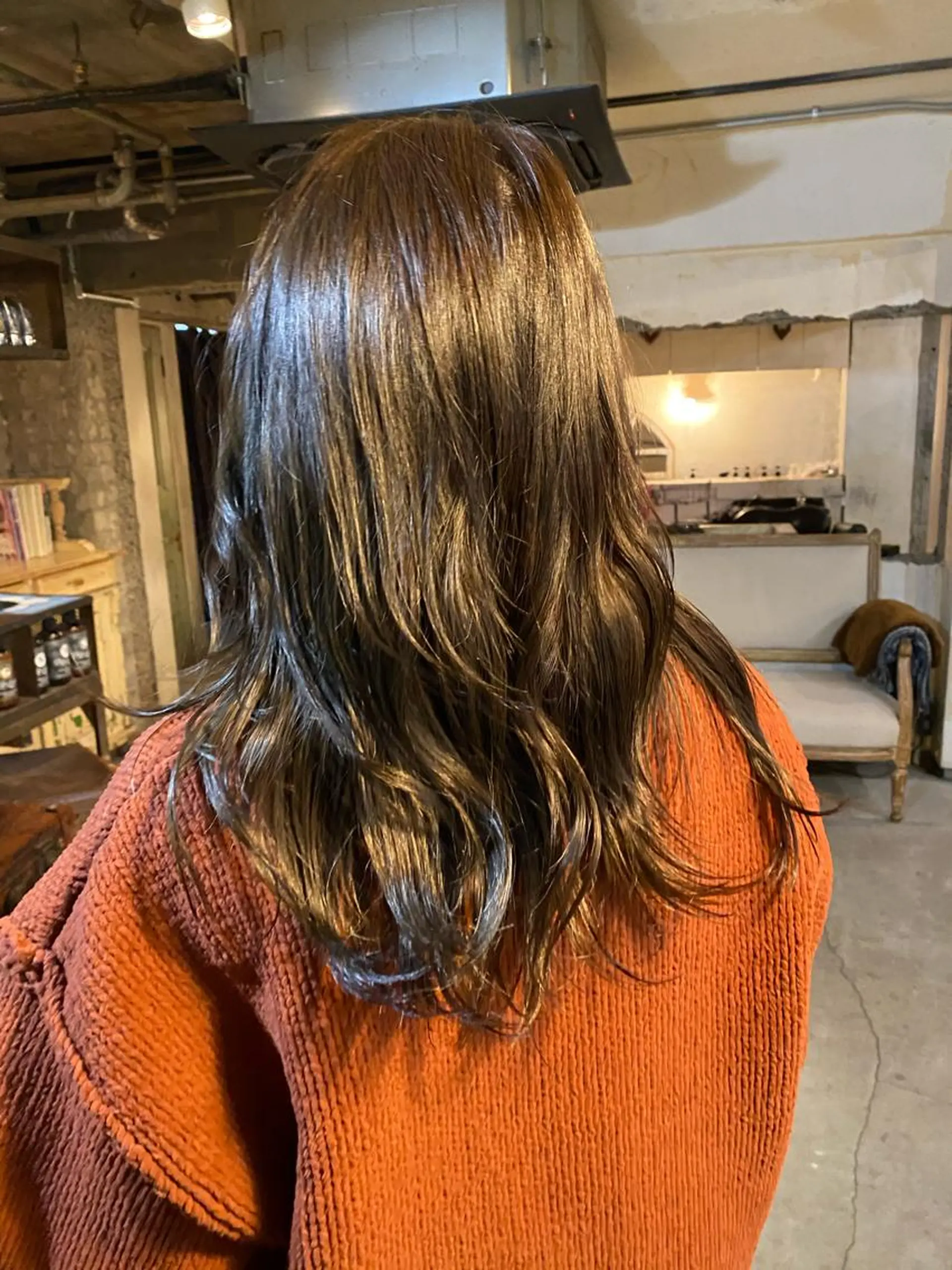 ロング カラー パーマ ヘアアレンジ メンズ アッシュ 透明感カラー トリートメント お任せヘア☘️☘️ 及川渚のヘアスタイル