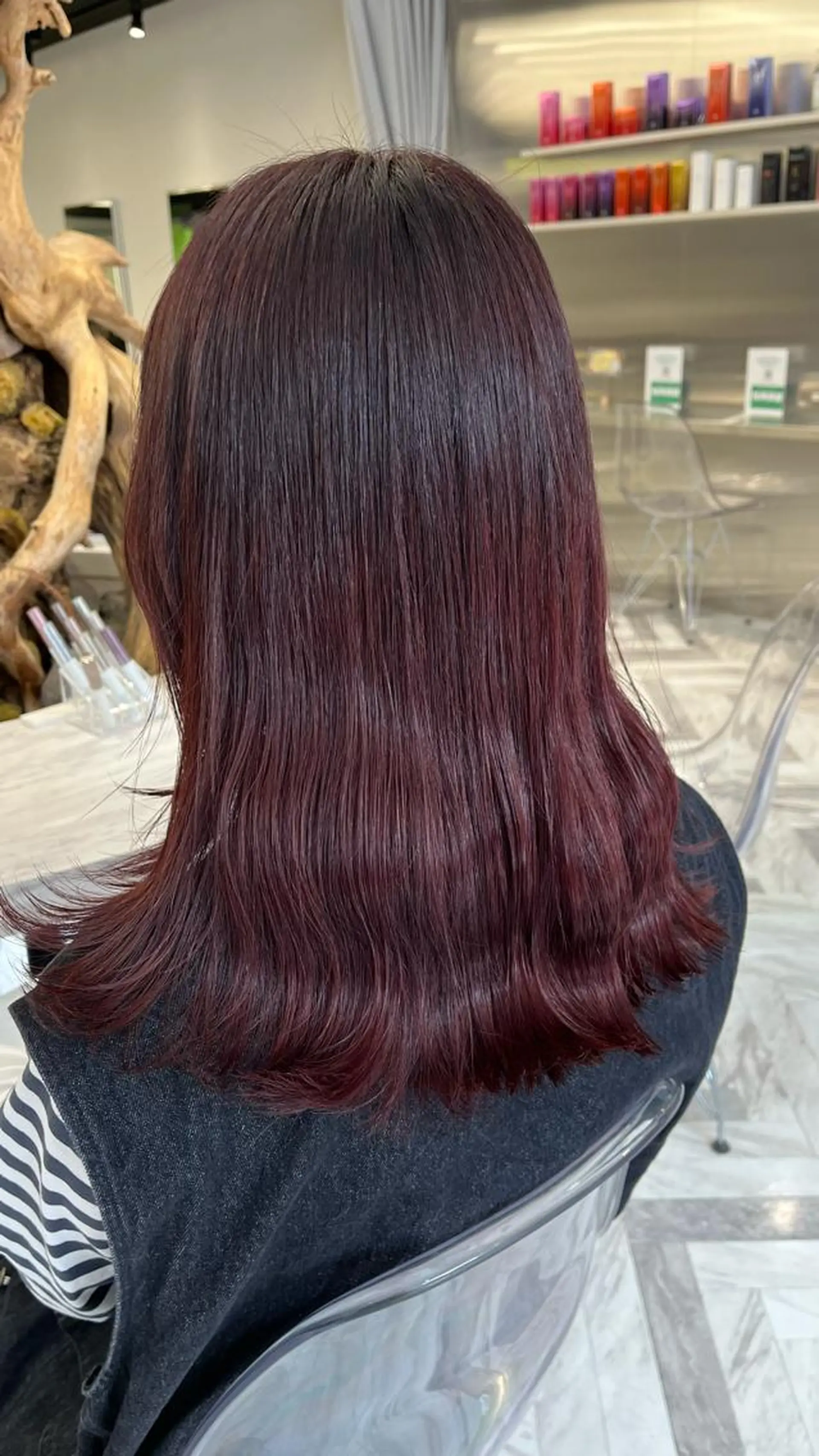 ロング カラー ヘアアレンジ ブリーチ ブリーチなしカラー レッドカラー ヘアカラー トリートメント mai🤍縮毛酸性ス トレート/アイリストのヘアスタイル