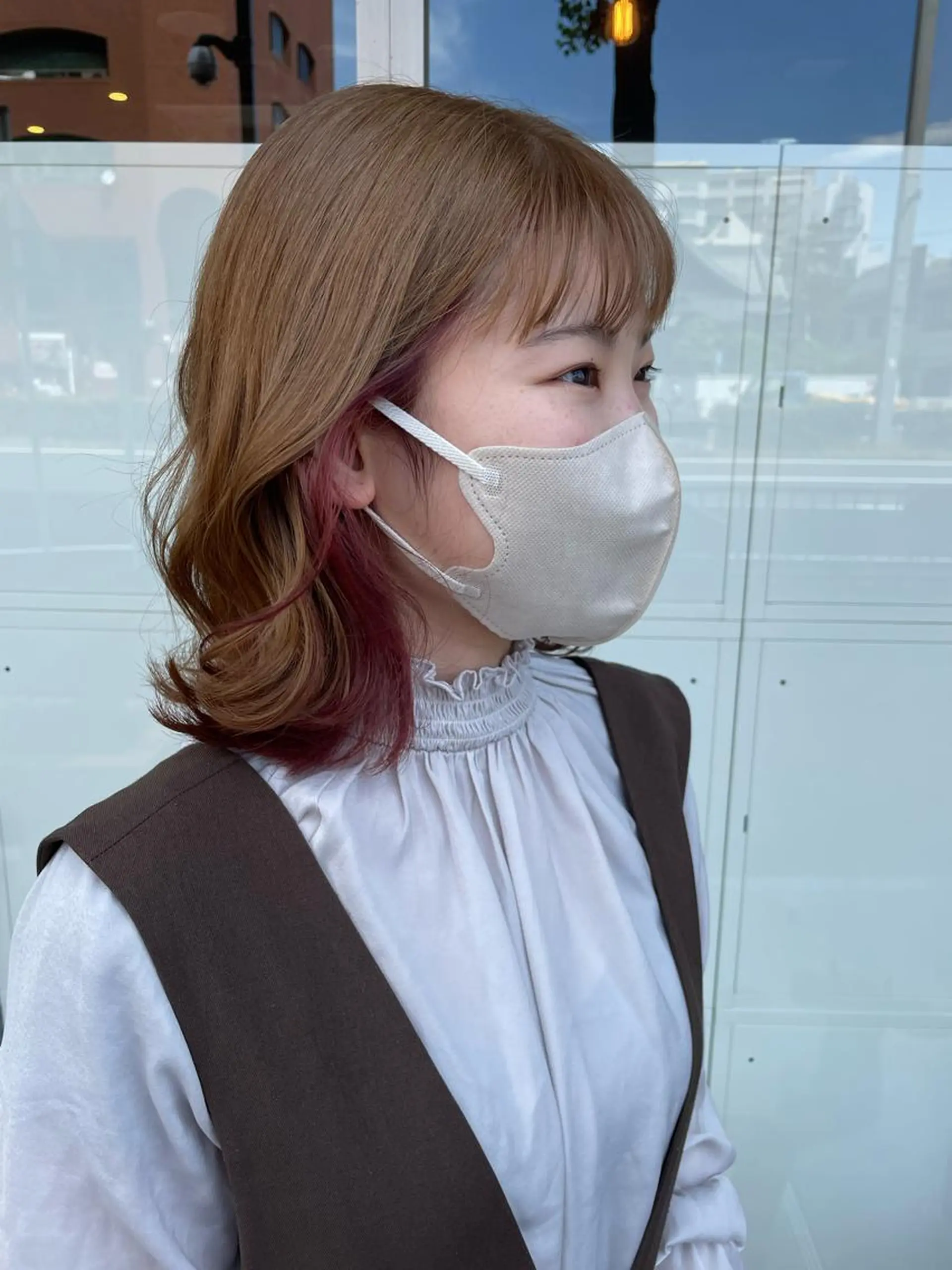 ミディアム カラー 高橋 みく/ minim 暖色のヘアスタイル