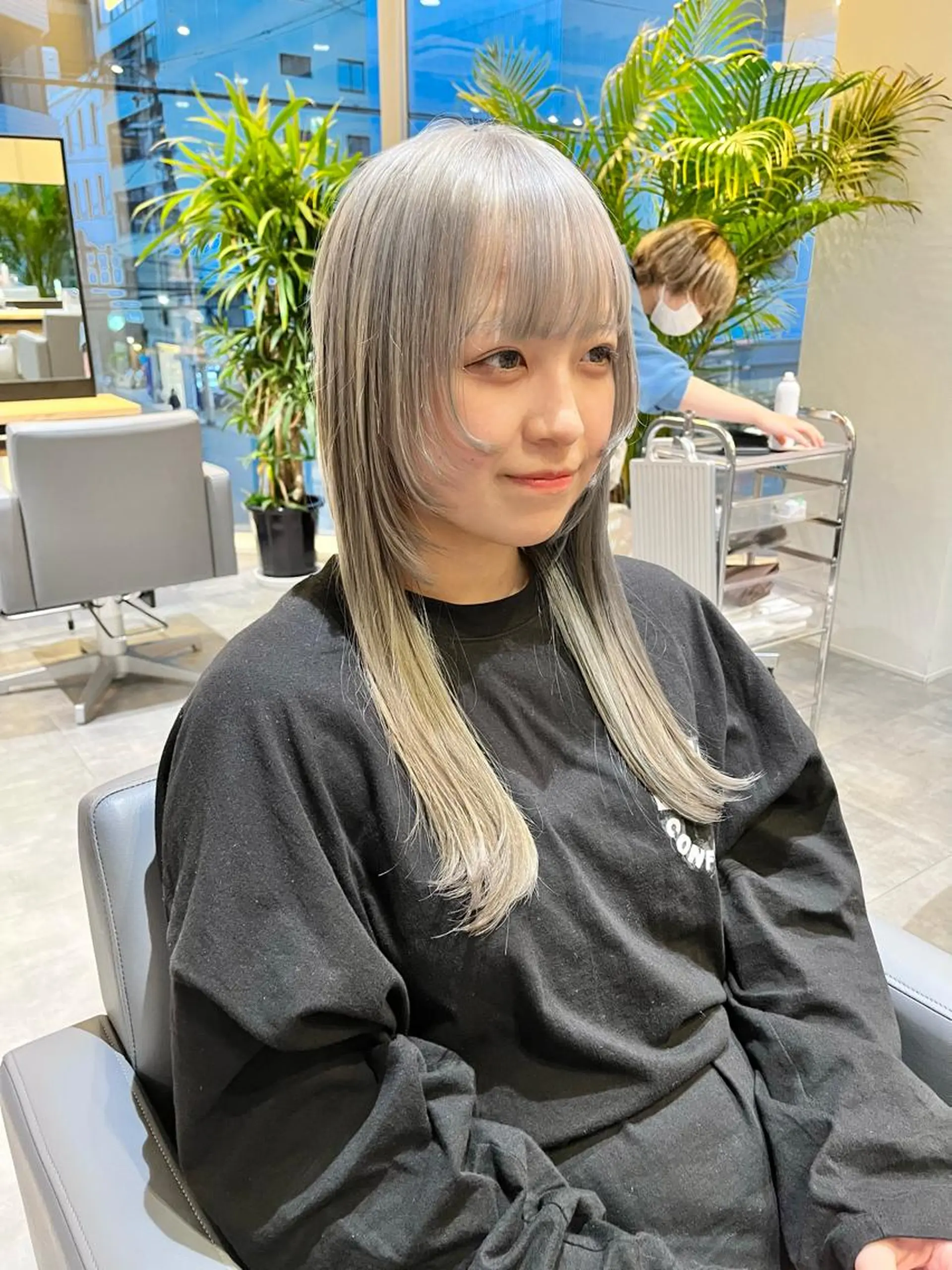 ロング カラー ブリーチ ブロンド ケアブリーチ 透明感カラー ダブルカラー カット ヘアカラー ショート/パーマ/ カラー/FUKOのヘアスタイル