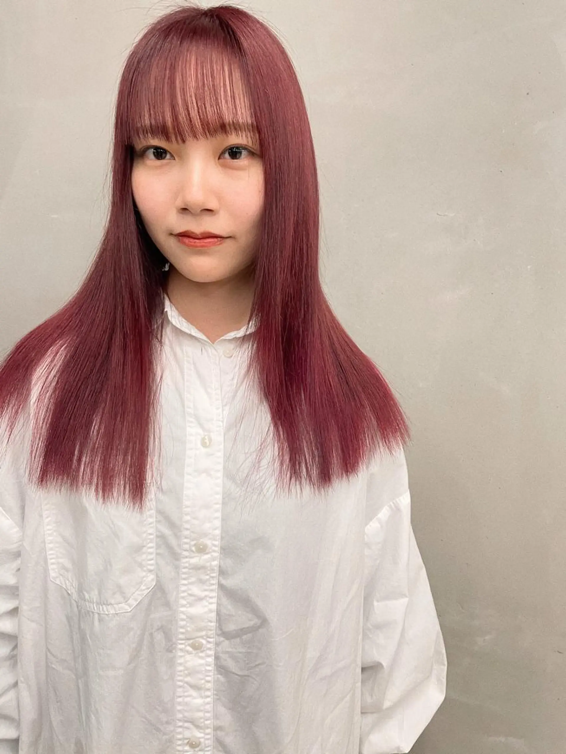 ミディアム カラー ピンクカラー ヘアカラー トリートメント センスをお届けします 大谷将生INFPのヘアスタイル